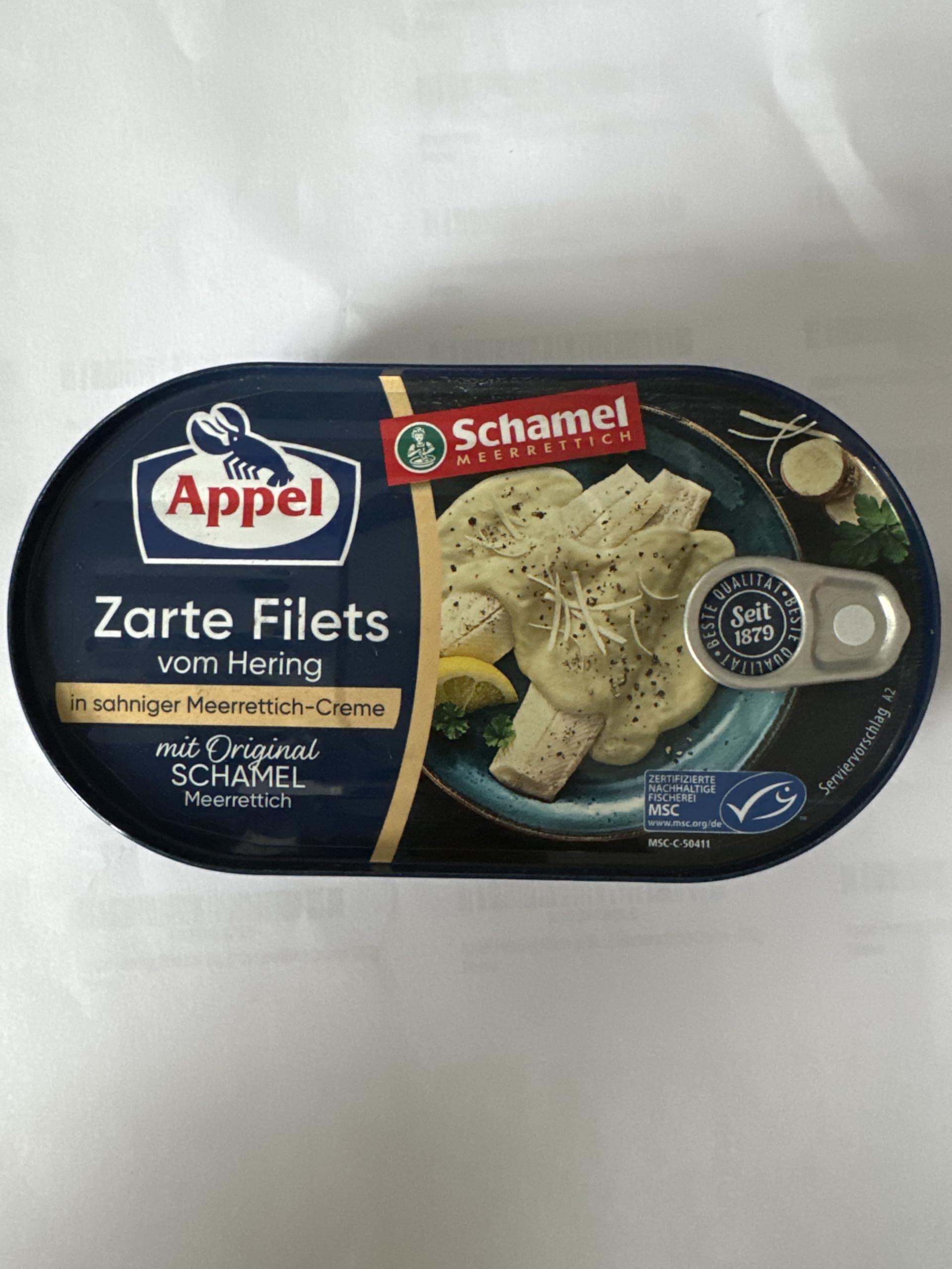 Appel Herring Fillets in Sahne Meerrettich (Horseradish) Creme -200g