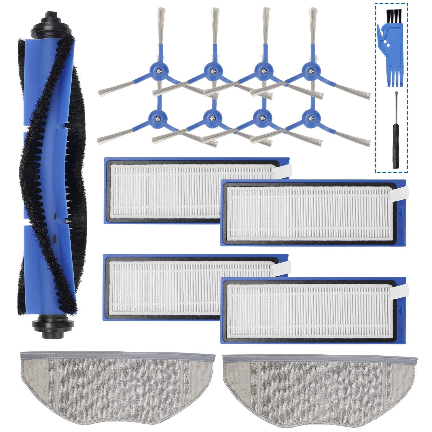 Smilyan Replacement Parts Kit for Eufy RoboVac L70 Hybrid Robot Vacuum Cleaner, Accessories includes 1 Rolling Brush 2 Mop Pads 4 HEPA Filters 8 Side Brushes