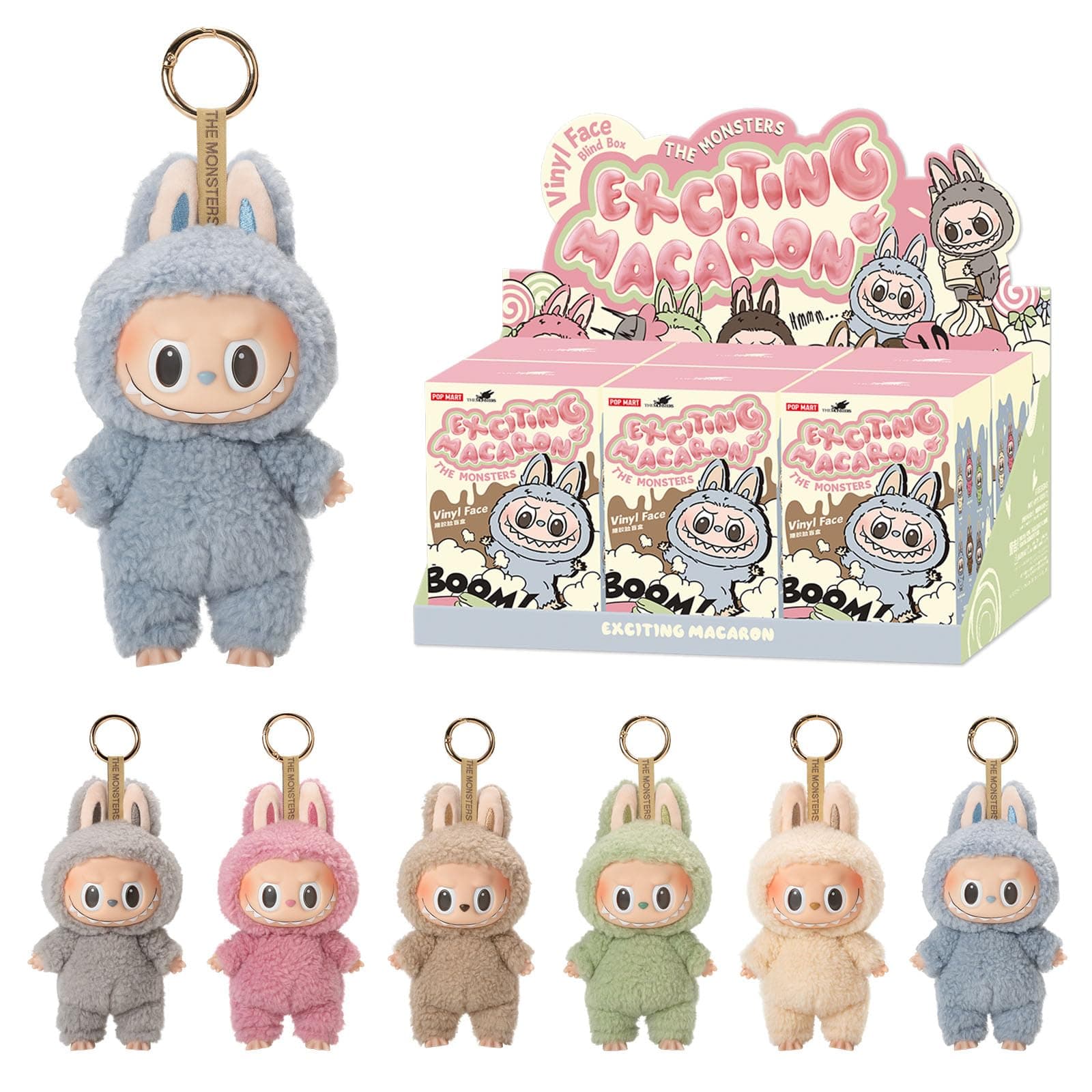 POP MART The Monsters Tasty Macarons Vinyl Face Blind Box Figures, Random Design, Box Toy for Modern Home Decor, Collectible Toy Set, Desk Accessories, 6 Pieces