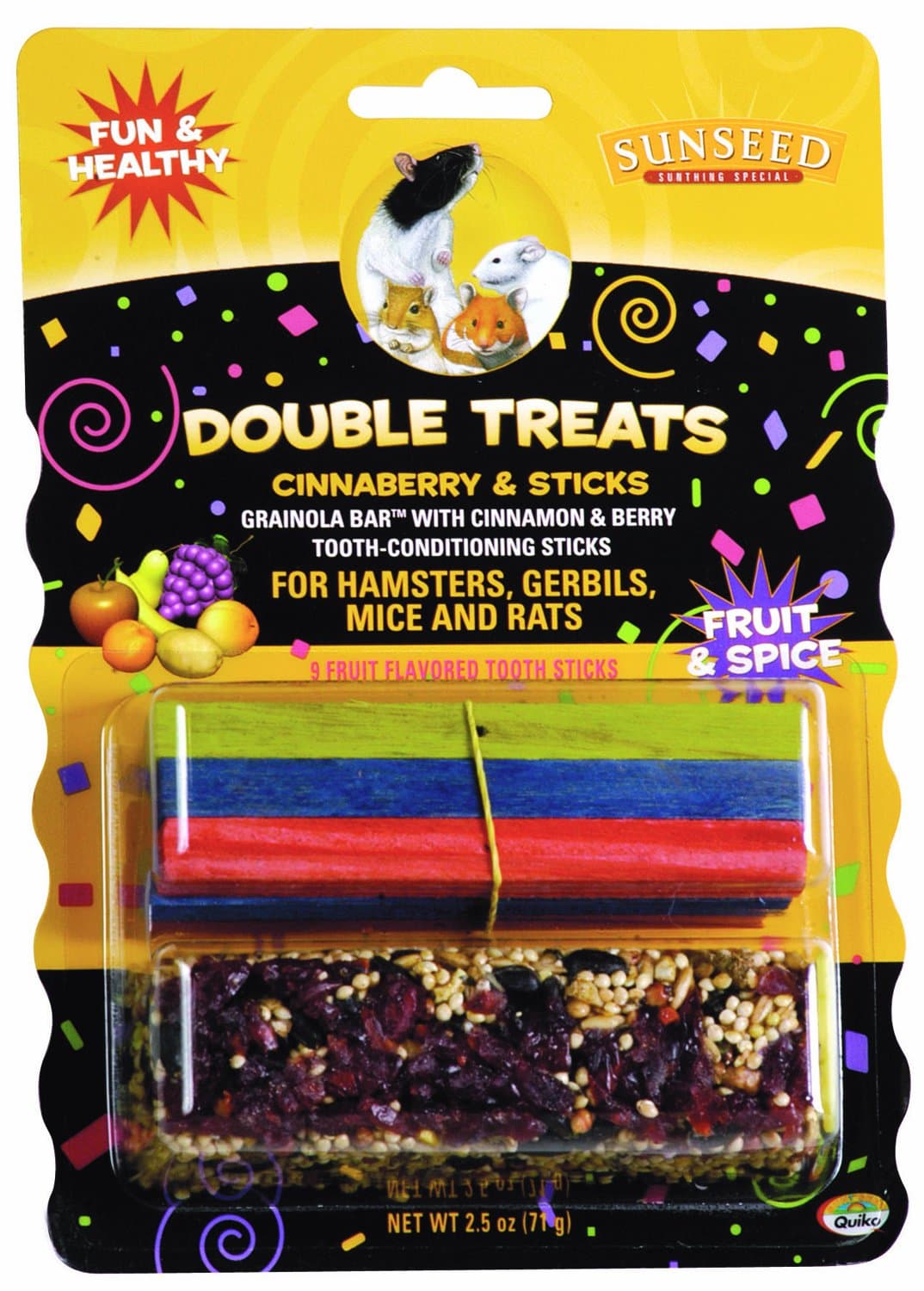 Sun Seed Company Double Treats Cinnaberry And Sticks 3oz - Rodent