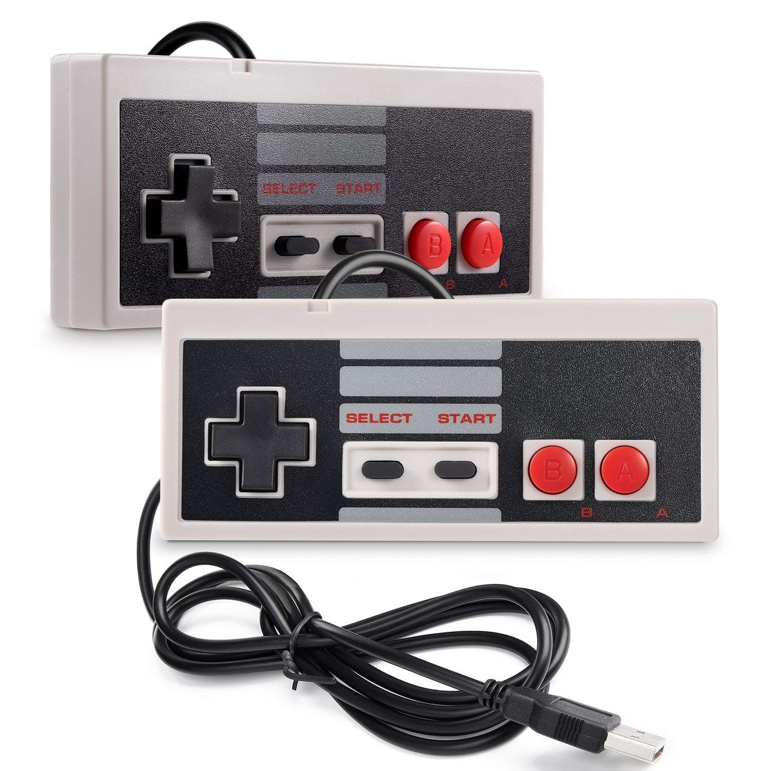 suily 2 Pack NES Classic Controller, PC USB Controller Retro Gamepad Joystick For Windows PC Mac Linux Retropie NES Emulators