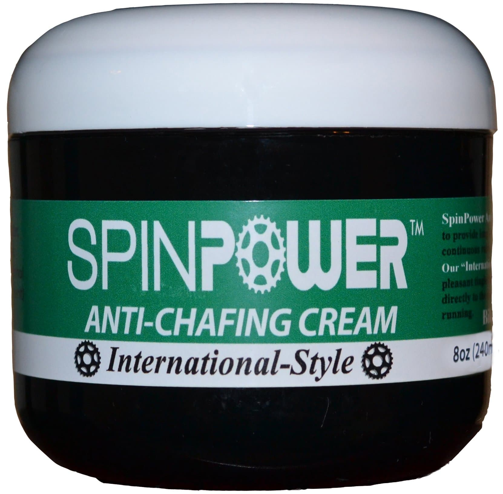 SpinPower All Natural International-Style Anti Chafing Chamois Cream - New & Improved Thicker Formulation, 8 Ounce - Made in USA