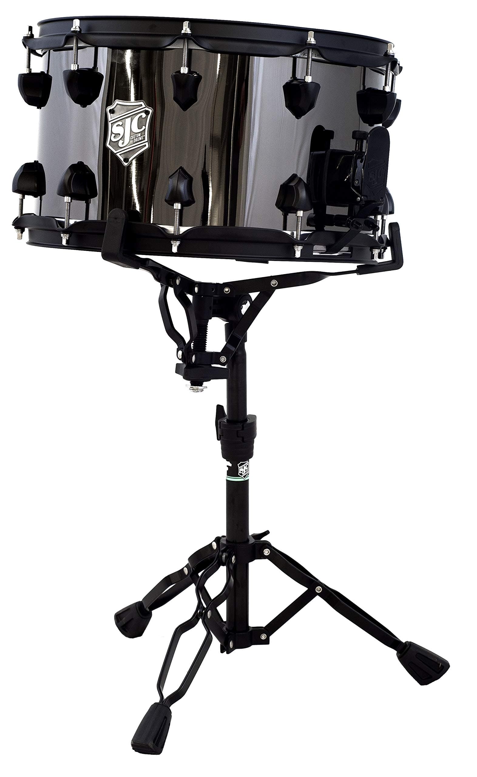 SJC Drums Apollo 8x14" Flat Black Hardware and Shadow Snare Stand Pack