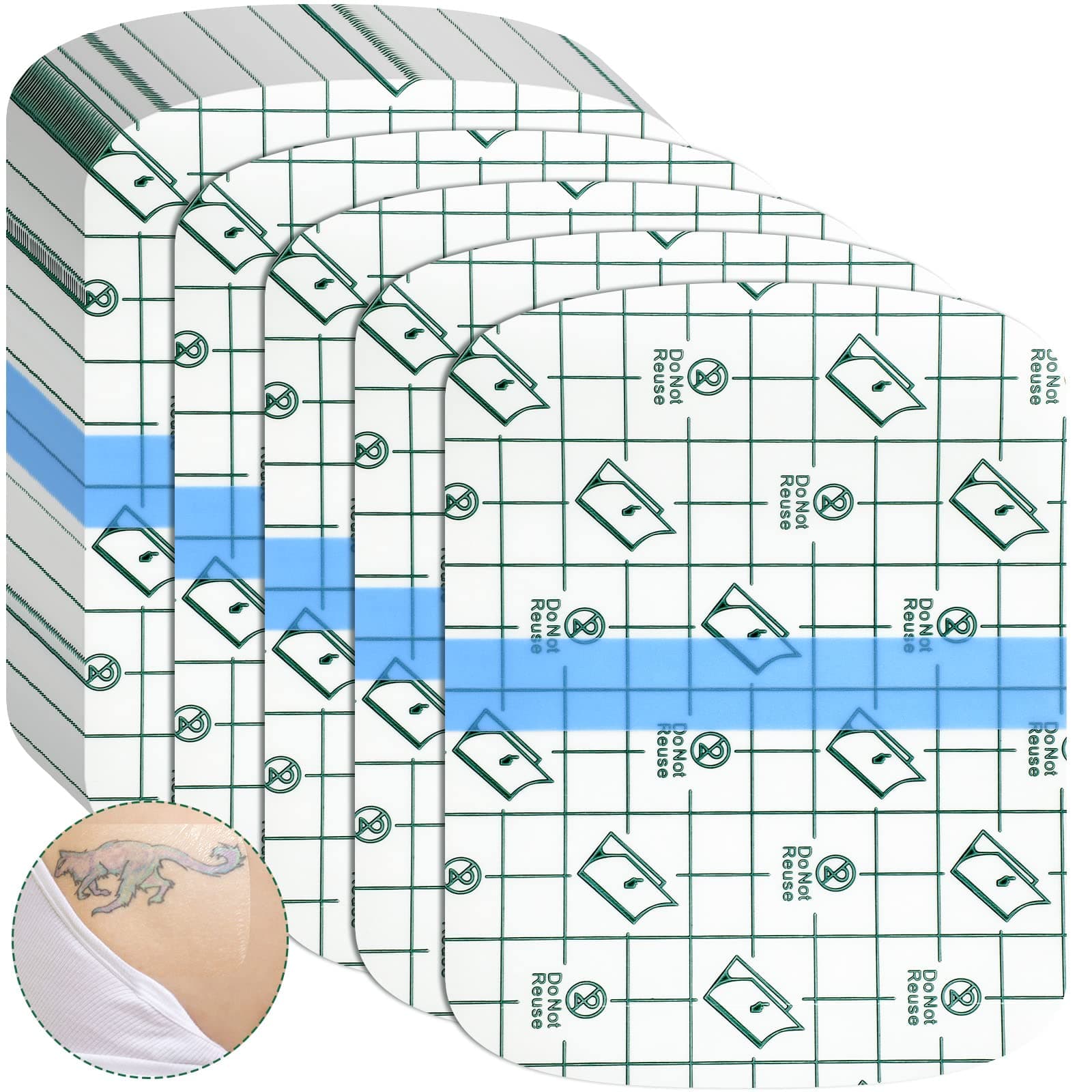 100 Pieces Transparent Stretch Adhesive Bandages Waterproof Film Dressing Breathable Tape Clear Adhesive Skin Covers Shower Protective Patch for Bath Supplies Swimming (4 x 5 Inch)