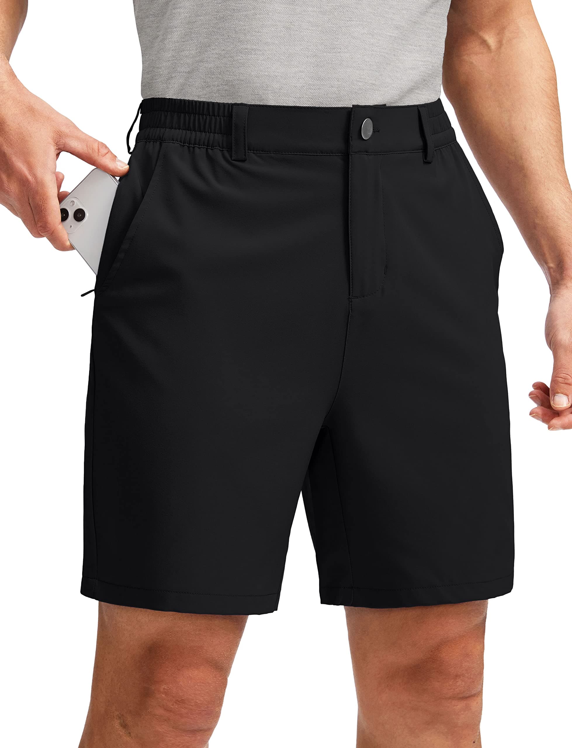 SoothfeelMen's Golf Shorts with 5 Pockets 7 Inch Stretch Lightweight Quick Dry Hiking Casual Work Dress Shorts for Men