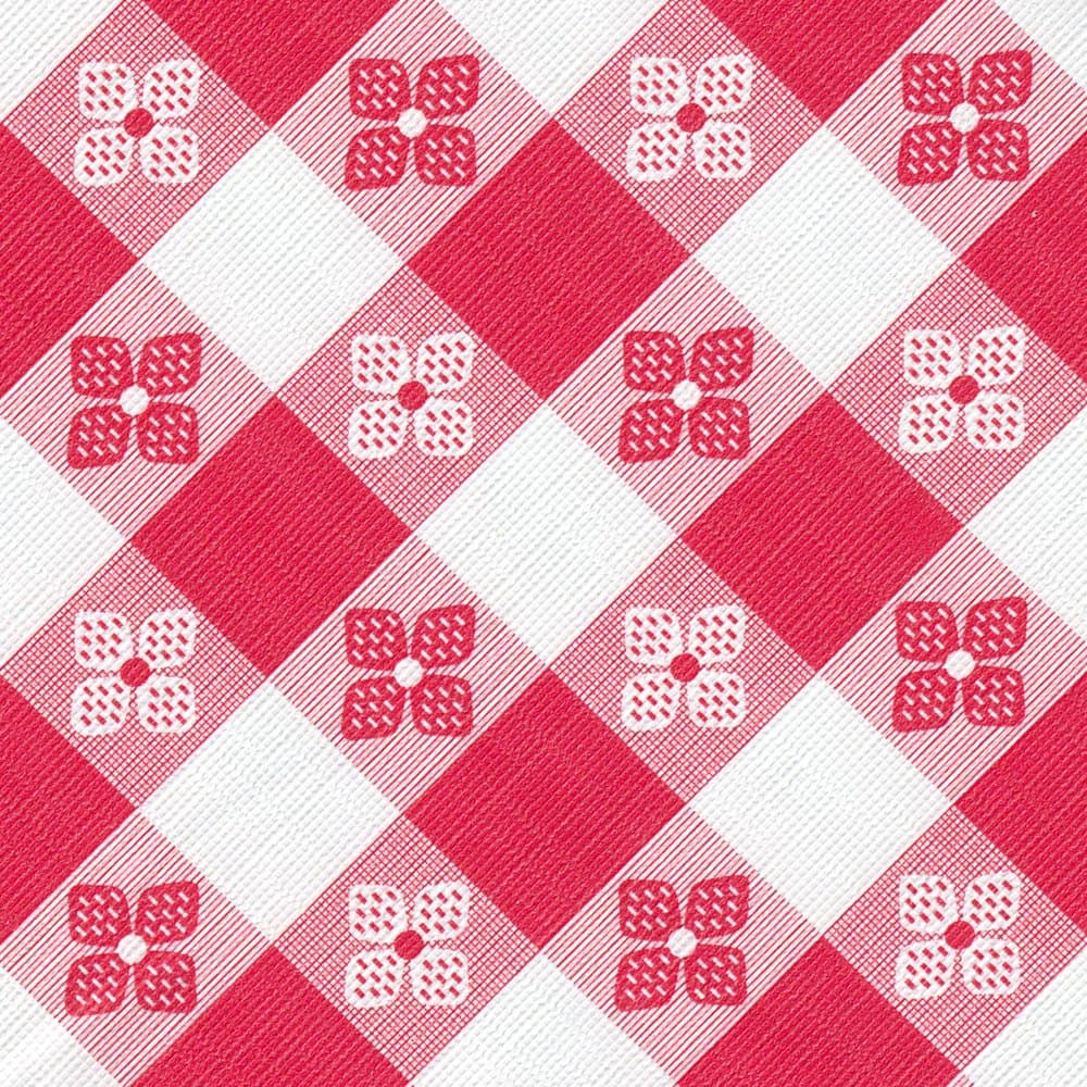 Fairfax Collection Classic Series Vinyl Tablecloth Check, Red/White 54-Inch x 15 Yard Roll