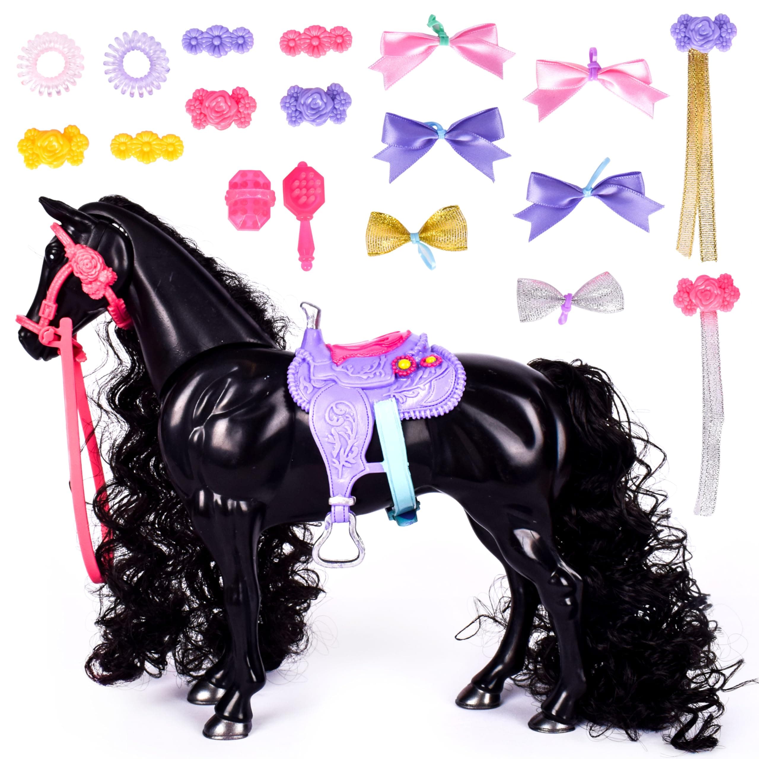 LLC. Glam-R-Ranch Raven Dream - Horse Toy with Accessories