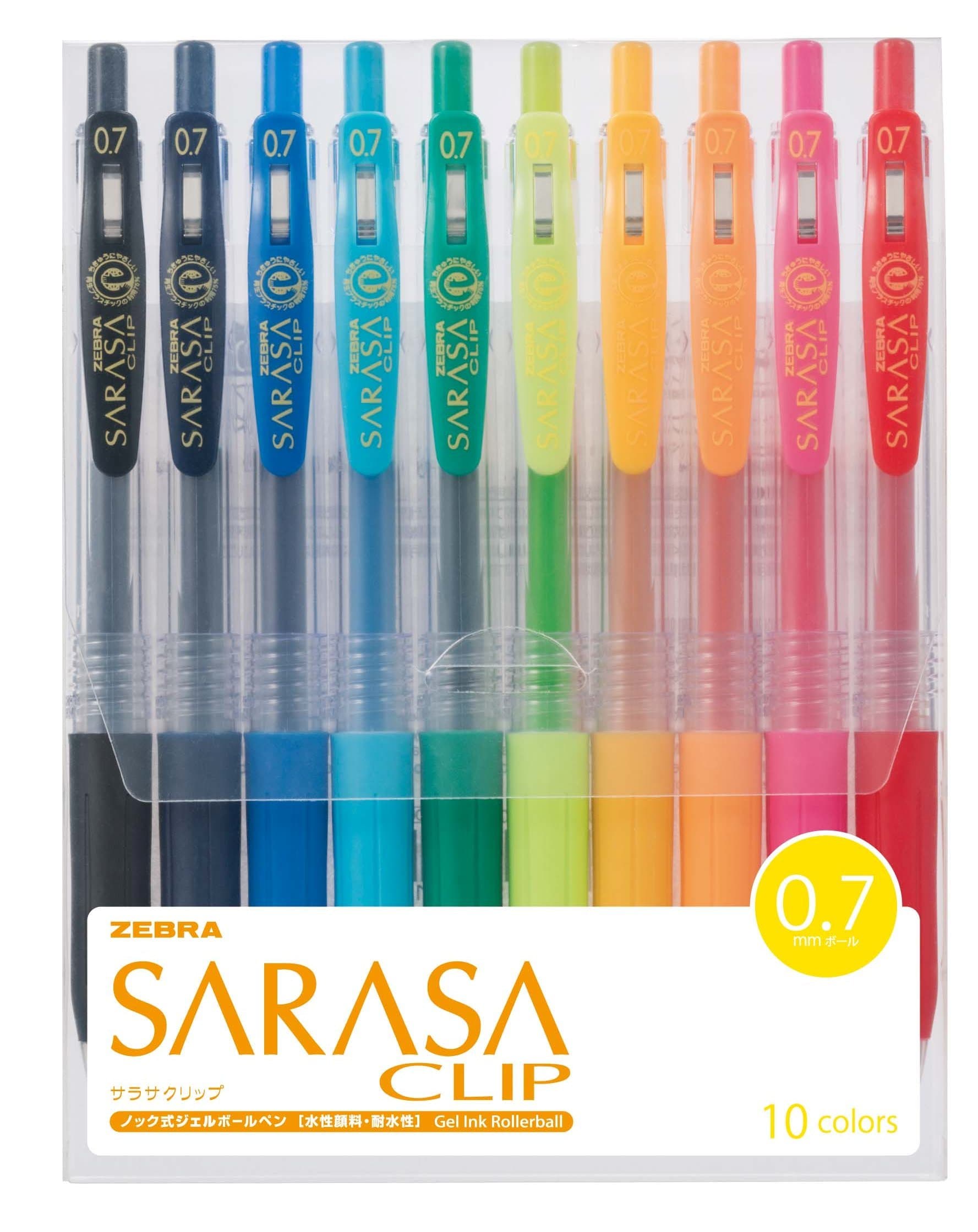 Zebra Sarasa Clip 0.7, 10 Color Set (JJB15-10CA)