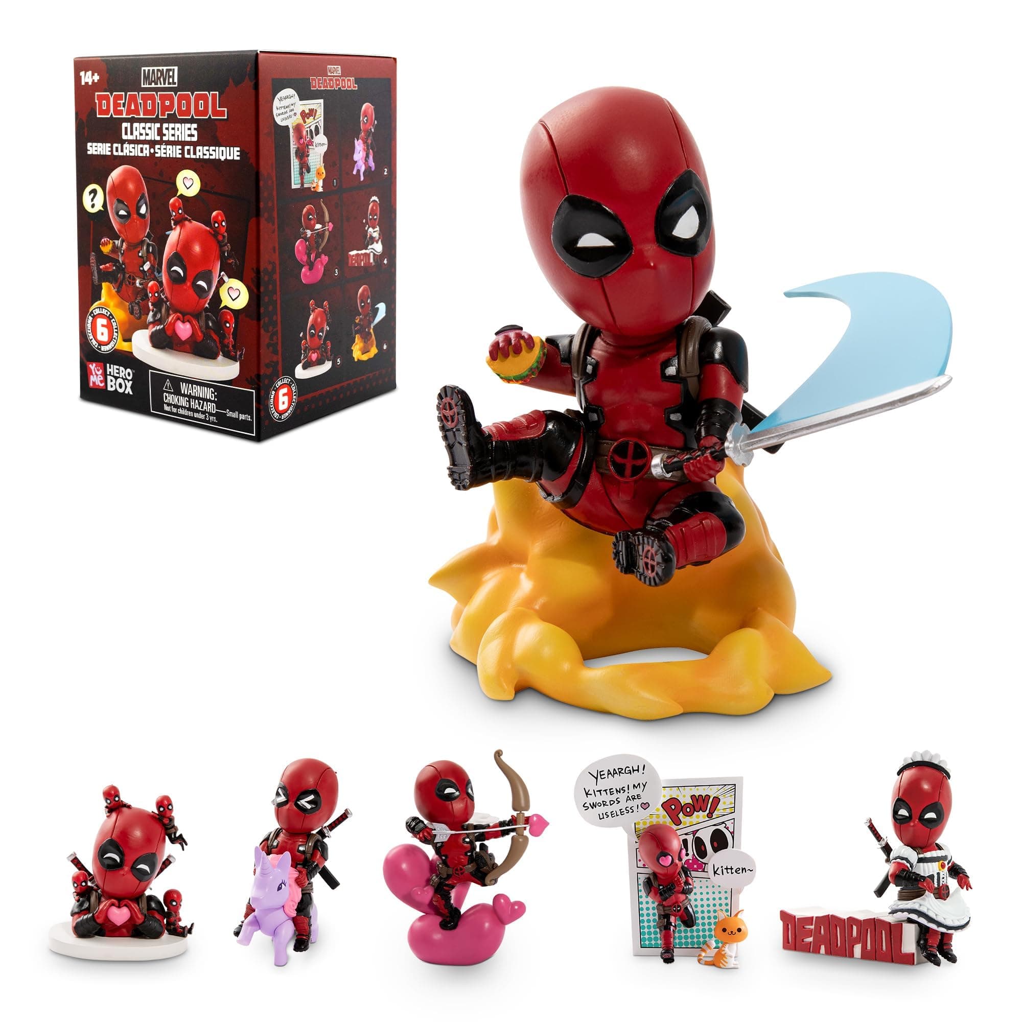 Deadpool Classic Series Hero Box – Single Blind Box Collectible Toy Figurine (2" to 4"), Marvel Superhero Movie Inspired Figure, Fun Gift for Adults & Kids Ages 14+