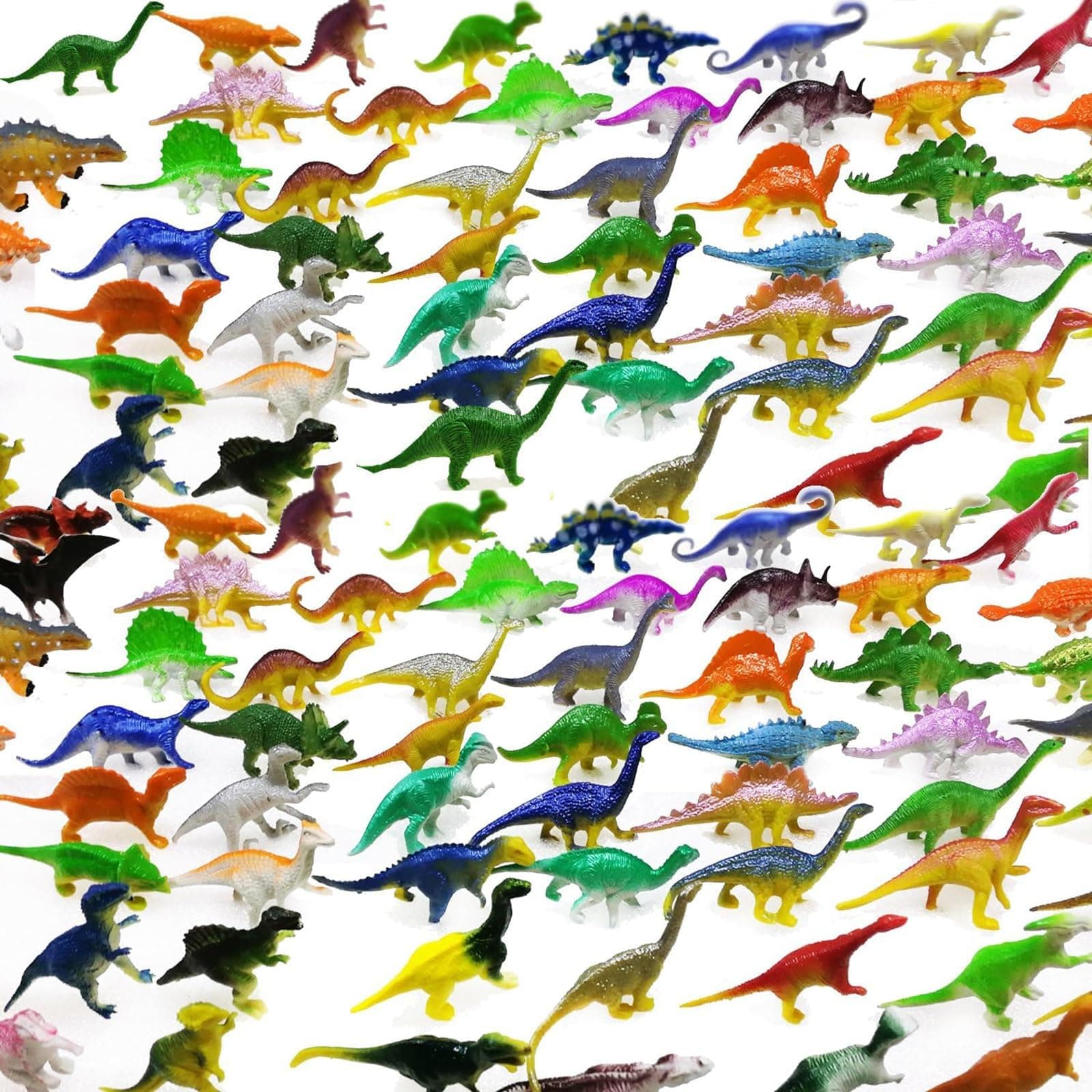 Dinosaur Toys, Plastic Mini Dinosaur Figure Toy Set Including T-rex, Stegosaurus, Monoclonius for Kids Dinosaurs Birthday Party Favors, Christmas Easter Eggs Filler Gifts, 78 Pack
