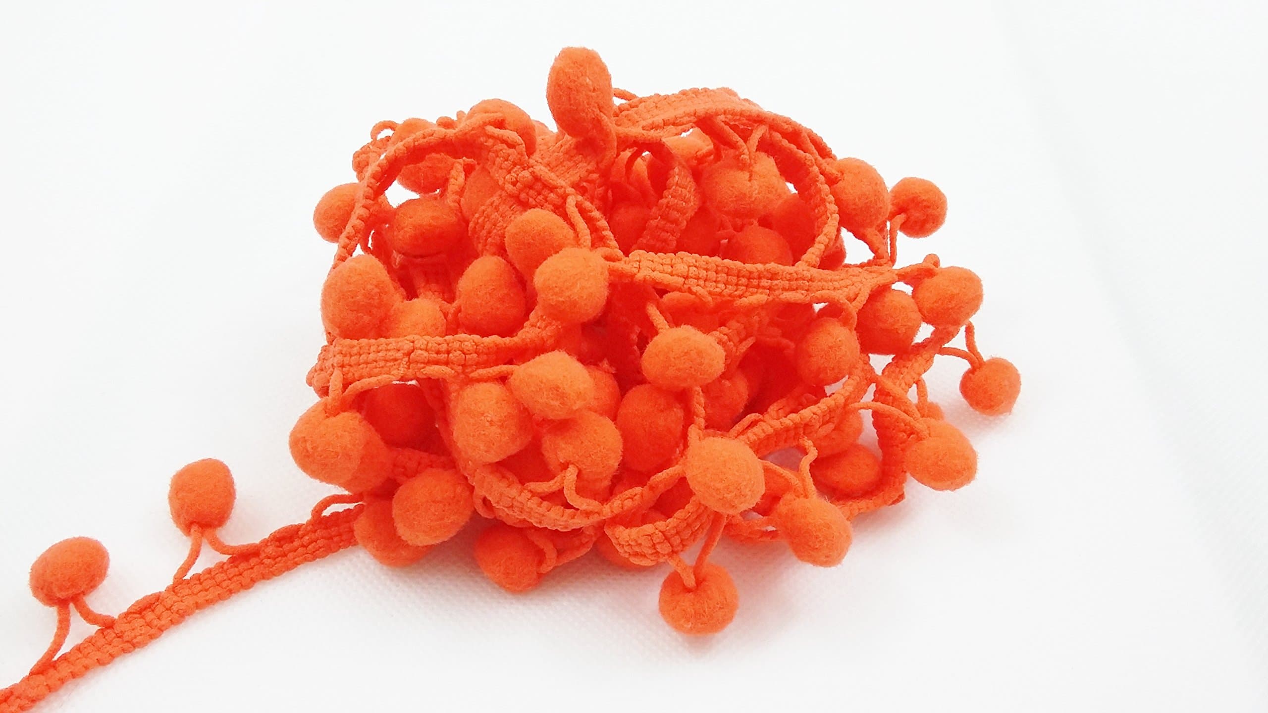 Ribbon Band with Tassels – Orange 10 mm Sold by the Meter – Kit Accessory for Customisation Clothing Shoes for Crafts Pom Poms for Crafting, manuels- Tape Sold By The Metre