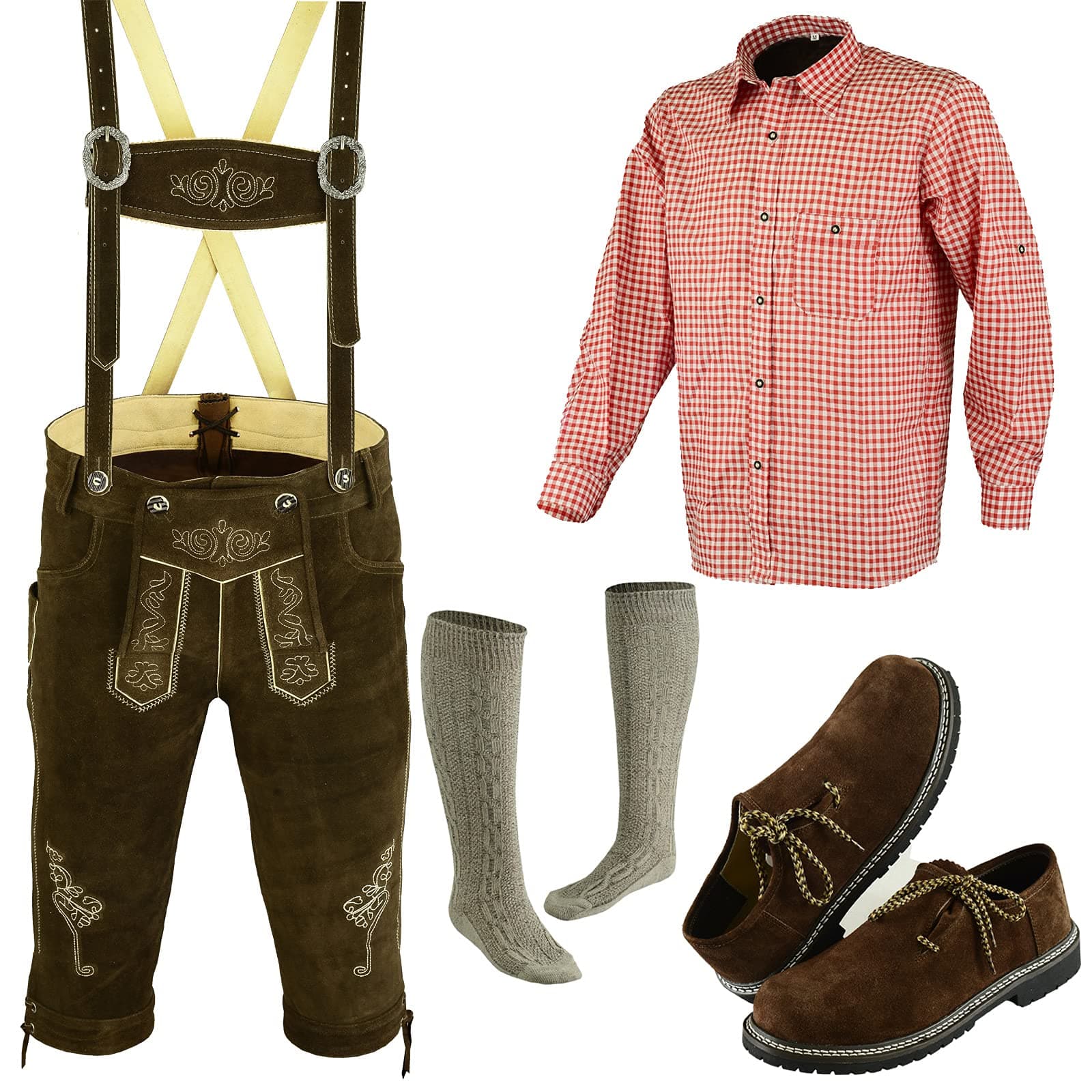 TRENDSGerman Bavarian Oktoberfest Trachten Lederhosen Complete Outfit