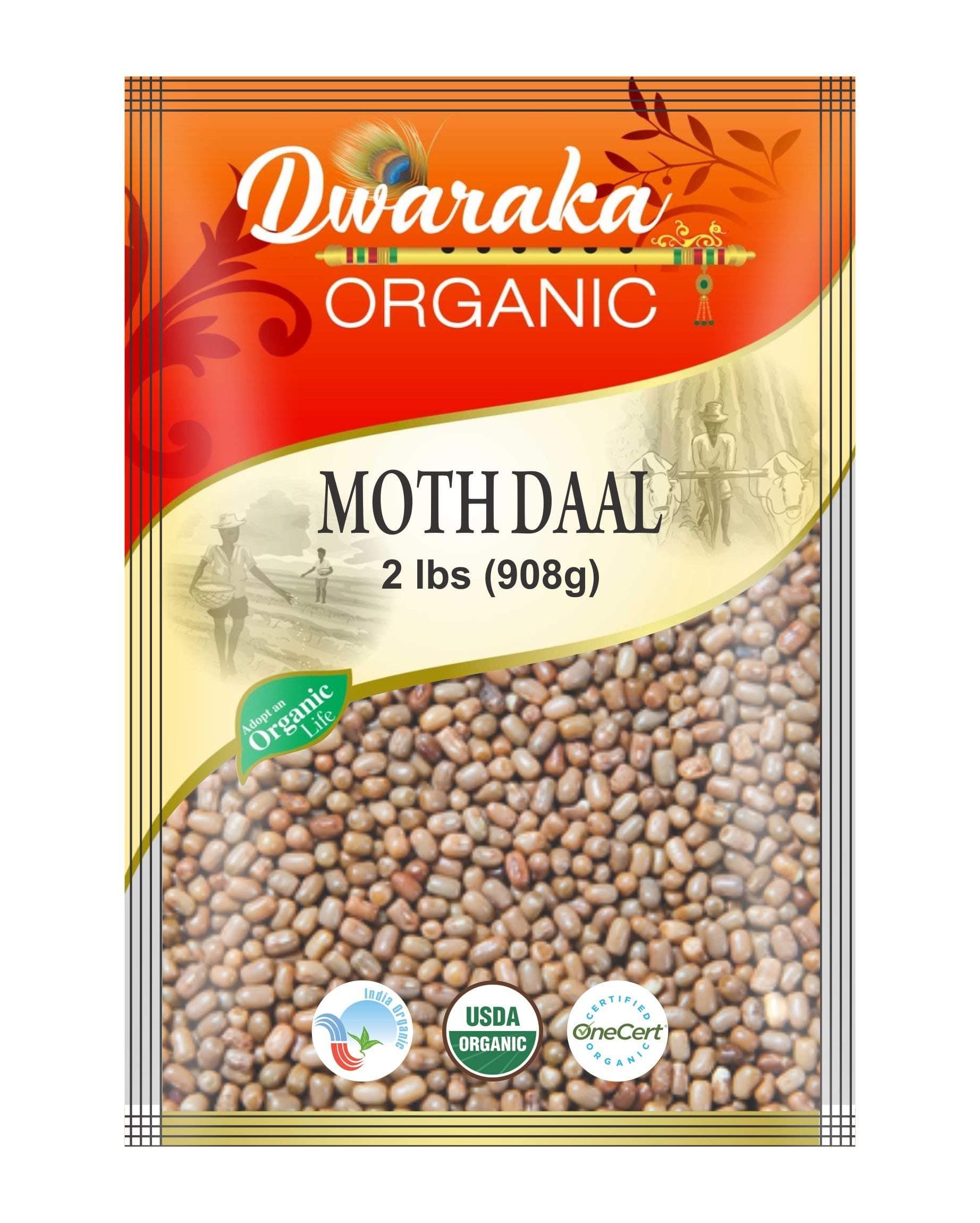 Dwaraka Organic Moth Bean Dal Lentil - USDA Organic (2 lbs / 908 g)