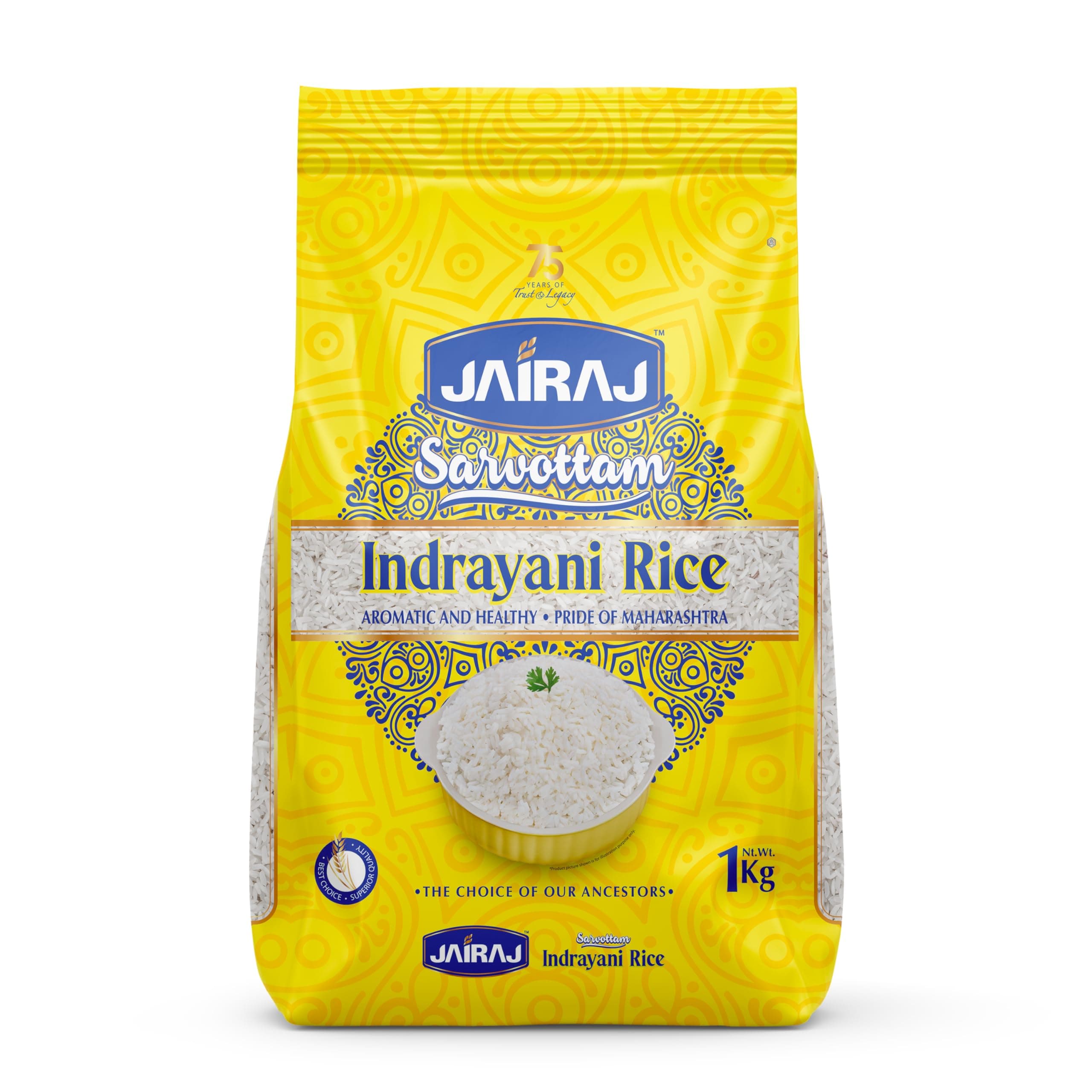 - Jairaj Indrayani Rice 3 kg ( 1kg x 3 ) - Aromatic and Flavorful Grain for Everyday Cooking - Ideal for Traditional Dishes, Balanced Texture and Taste, Maharashtra’s Famous Rice, Aromatic and Wholesome, A Heritage Choice