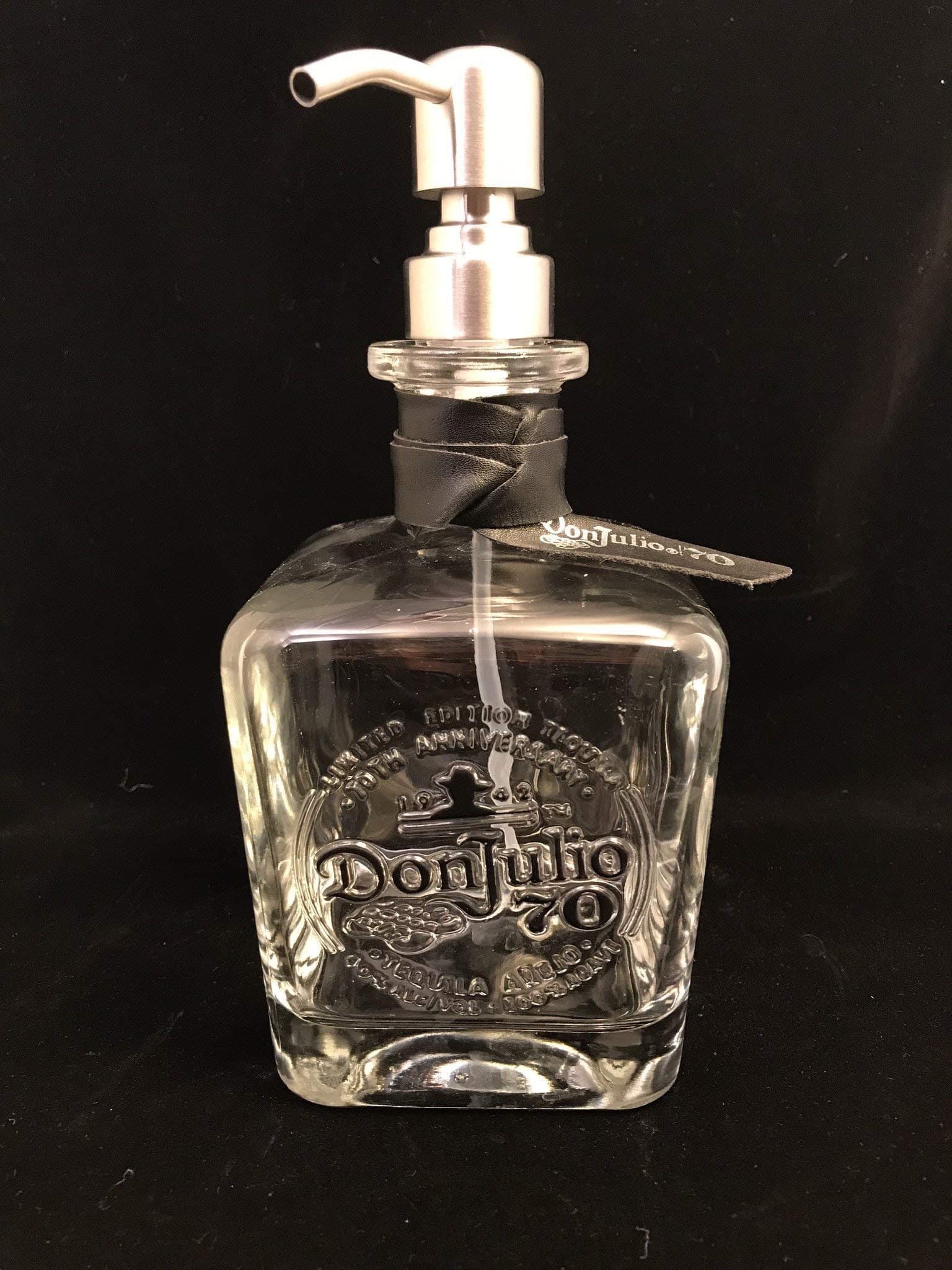 Glass Dispenser for Soap or Lotion Repurposed Vintage Glass Bottle 750 ml