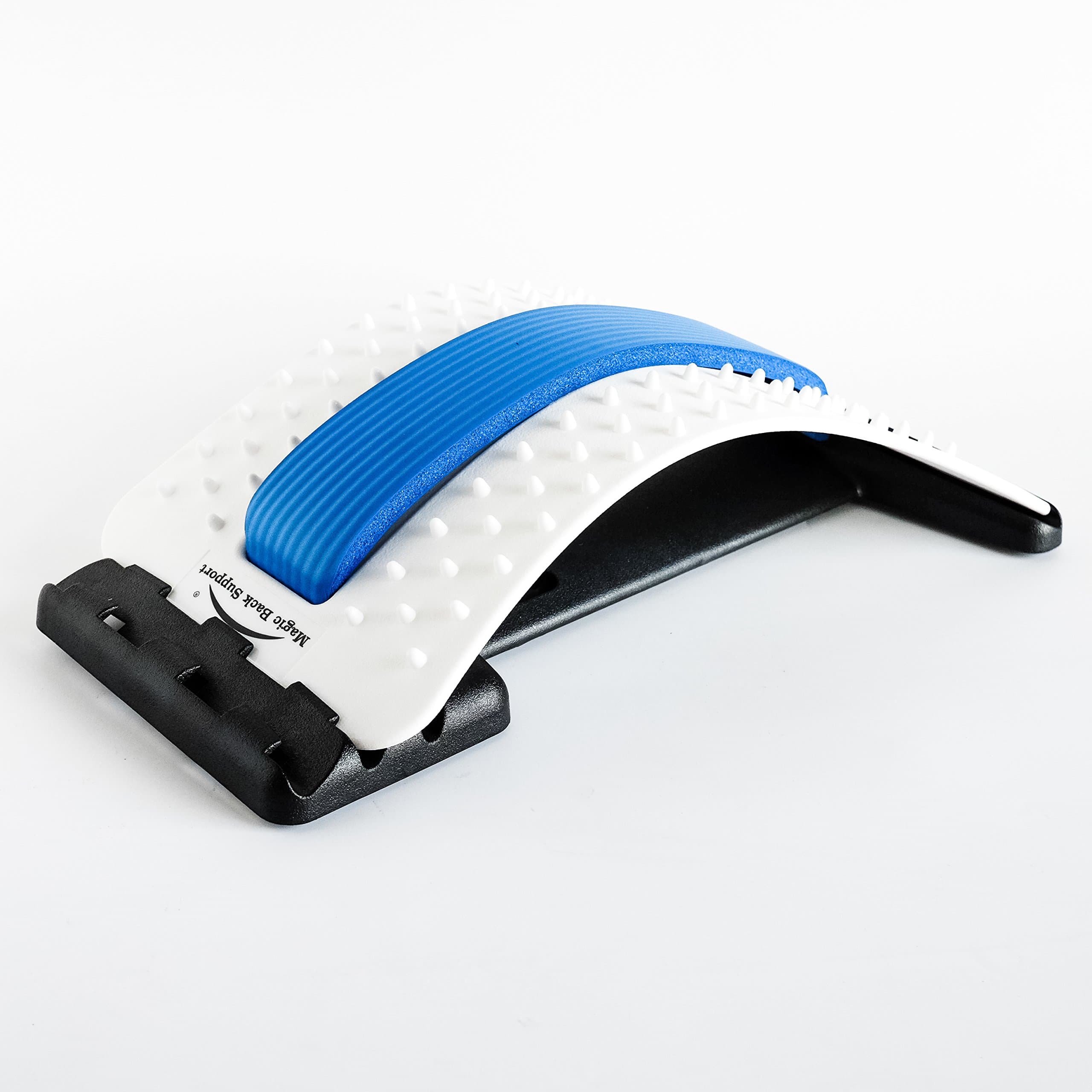 GentFit® Multi-Level Back Stretcher, Best Lumbar Support for Chronic Back Pain Relief, Stretcher Device, Lower Back Pain Treatment, with Accupressure Points, Unique Soft Form Central Support