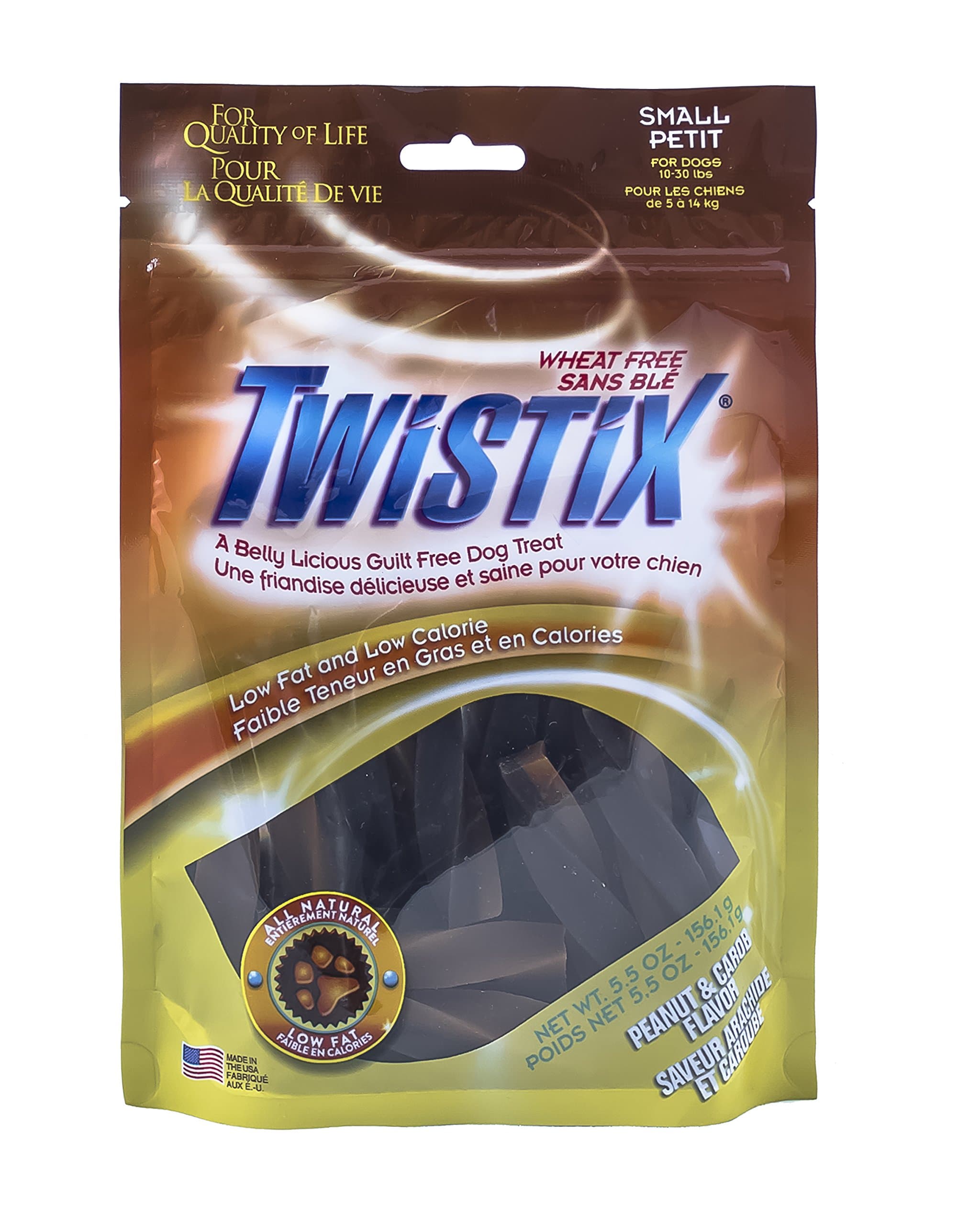 Twistix 5.5-Ounce Dental Chew Treat, Peanut And Carob Flavor, Small