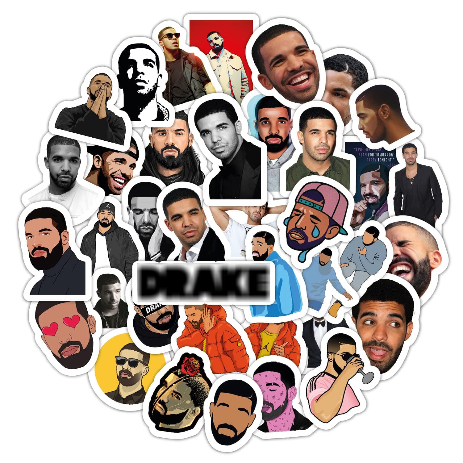 BulbaCraft Canadian Rapper Stickers for Adults, Rap Stickers, Strong Adhesive & Waterproof Decals, Rapper Guitar Decals and Water Bottle Sticker