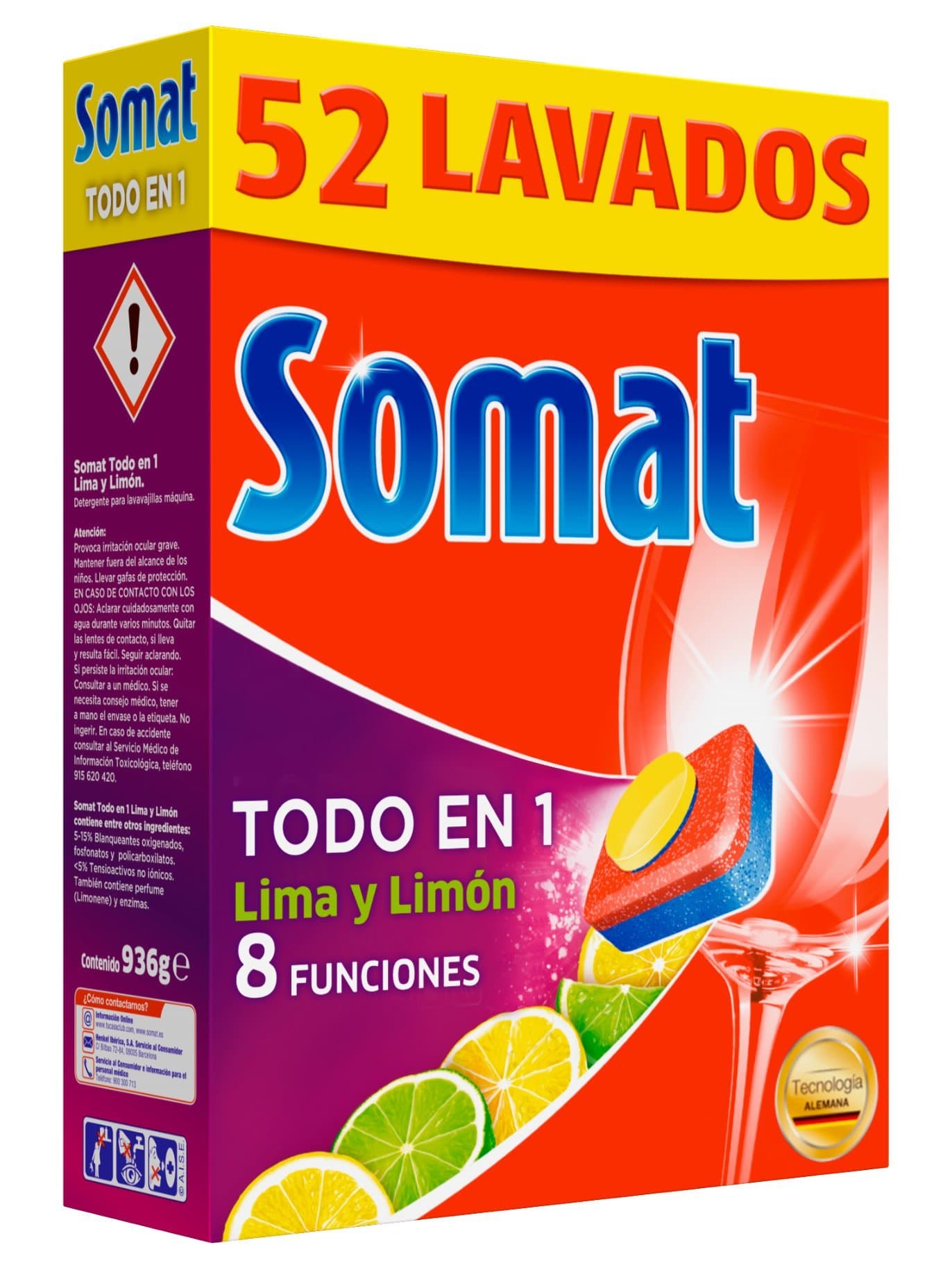 Somat All in 1 Dishwasher Tablets Lime and Lemon – 52 Washes