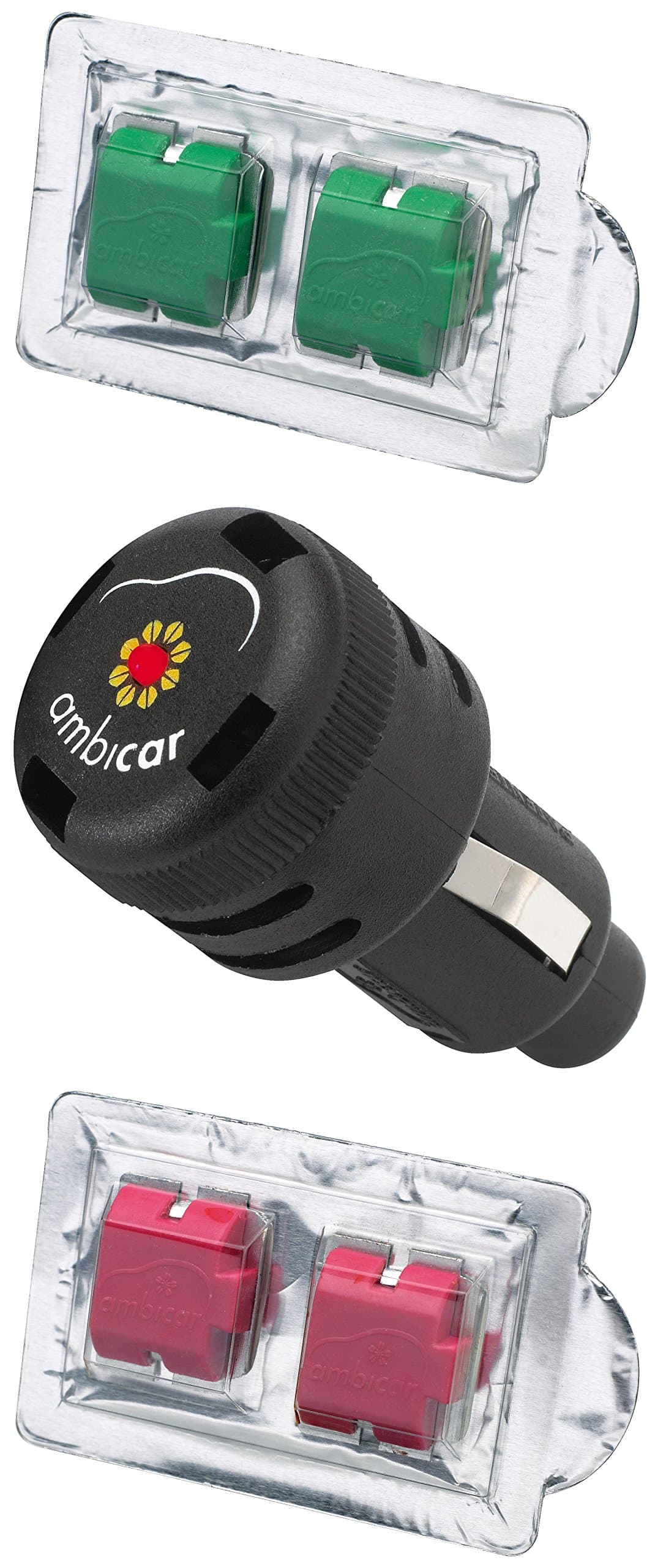 Electric Car Air Freshener/Diffuser - Nature (Fresh and Natural)&1 Extra Refill Red Fruits (Sweet and Fruity) Combo Pack,12V, 64gm (Product of Spain)