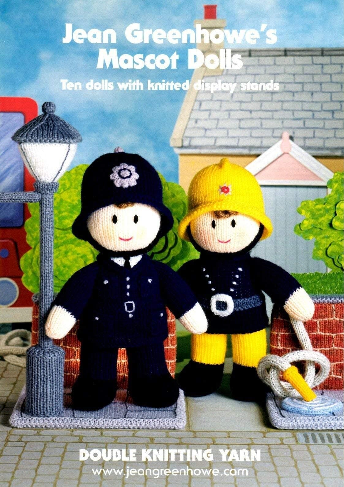 Mascot Dolls Fireman Policeman Knitted Toy Book JK9 NEW