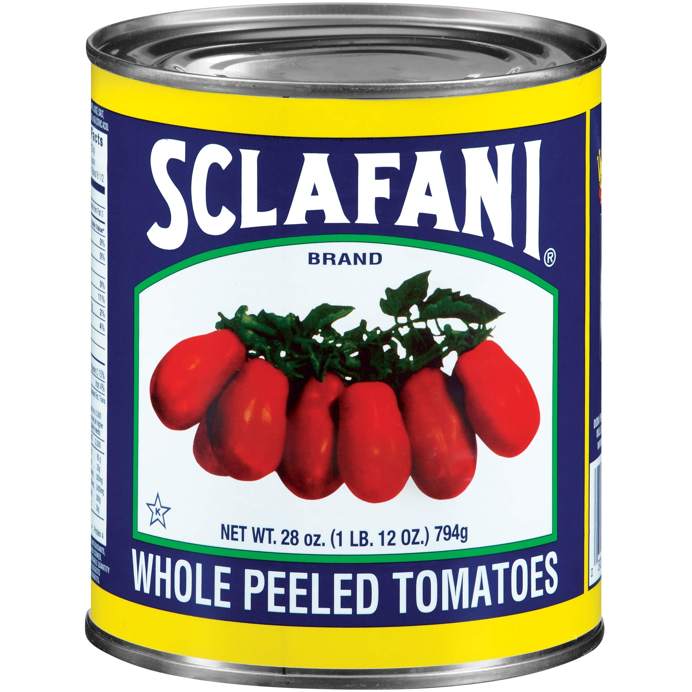 Sclafani Whole Peeled Tomatoes, 28 Ounce (Pack of 12)