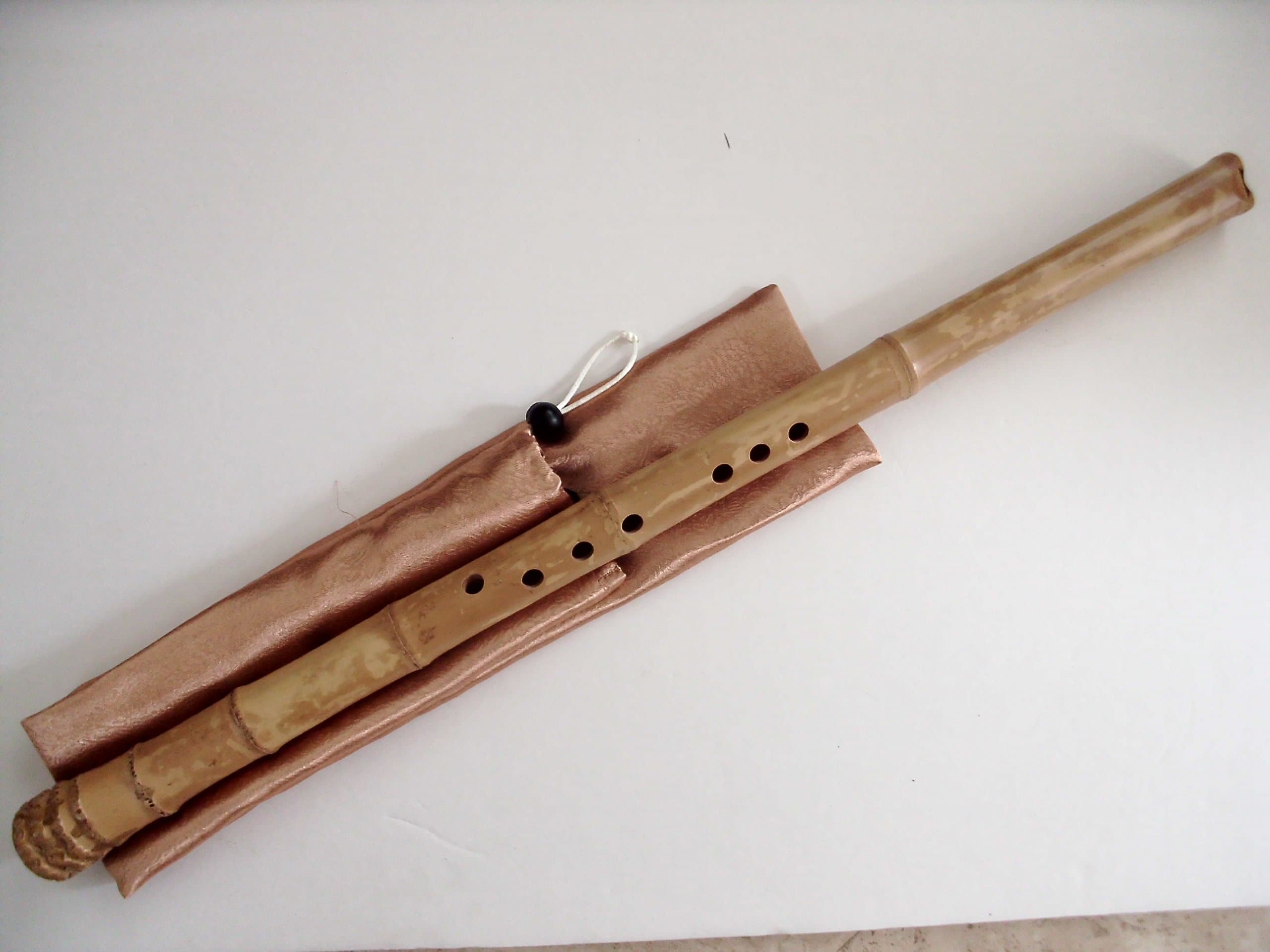 Zen 8 Holes Dongxiao Shakuhachi Bamboo Flute w. Root End & Genuine Buffalo Horn flake inlet Kinko V/M (Voice Mouthpiece)