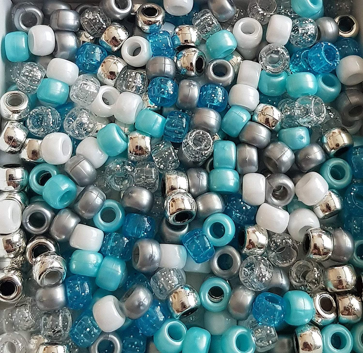 100 Frozen Pony Bead Mix 9mm x 6mm