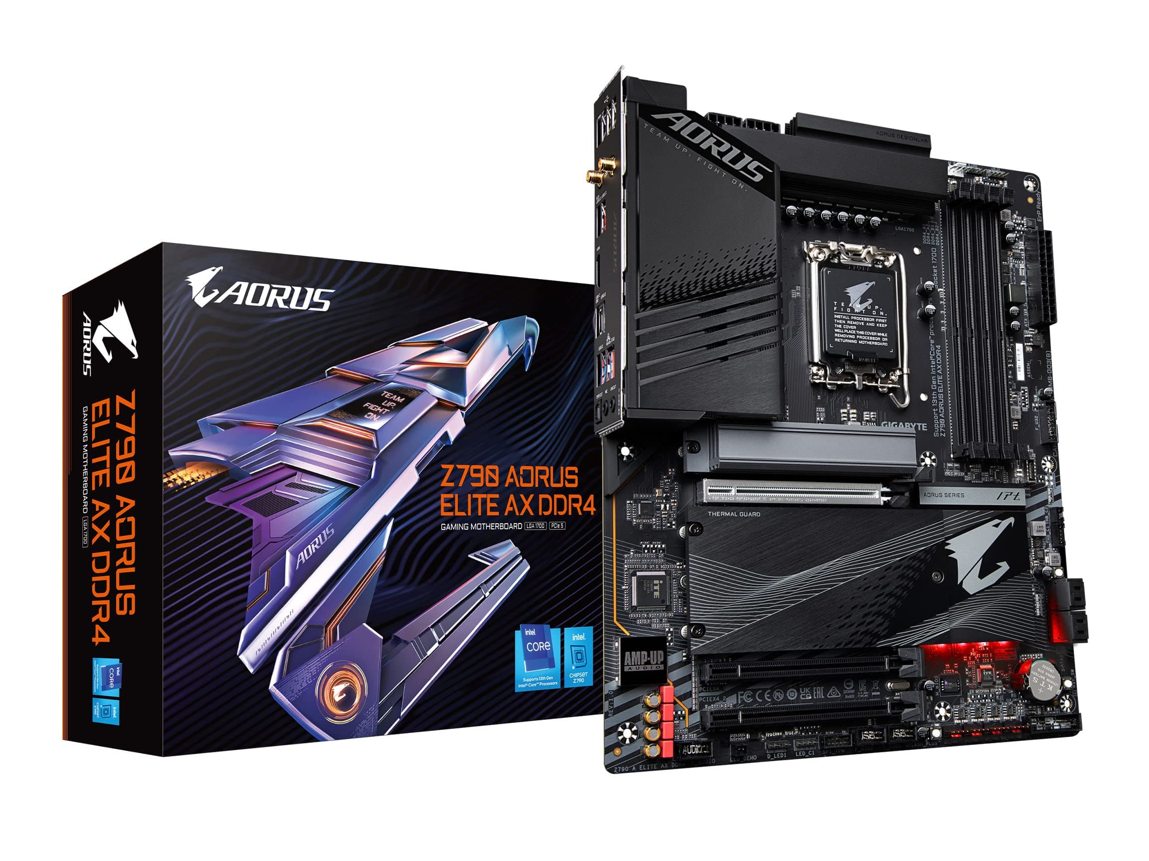 GIGABYTE Z790 AORUS Elite AX DDR4 (LGA 1700/ Intel Z790/ ATX/ DDR4/ Quad M.2/ PCIe 5.0/ USB 3.2 Gen2X2 Type-C/Intel Wi-Fi 6E/ 2.5GbE LAN/Q-Flash Plus/EZ-Latch Plus/Gaming Motherboard)