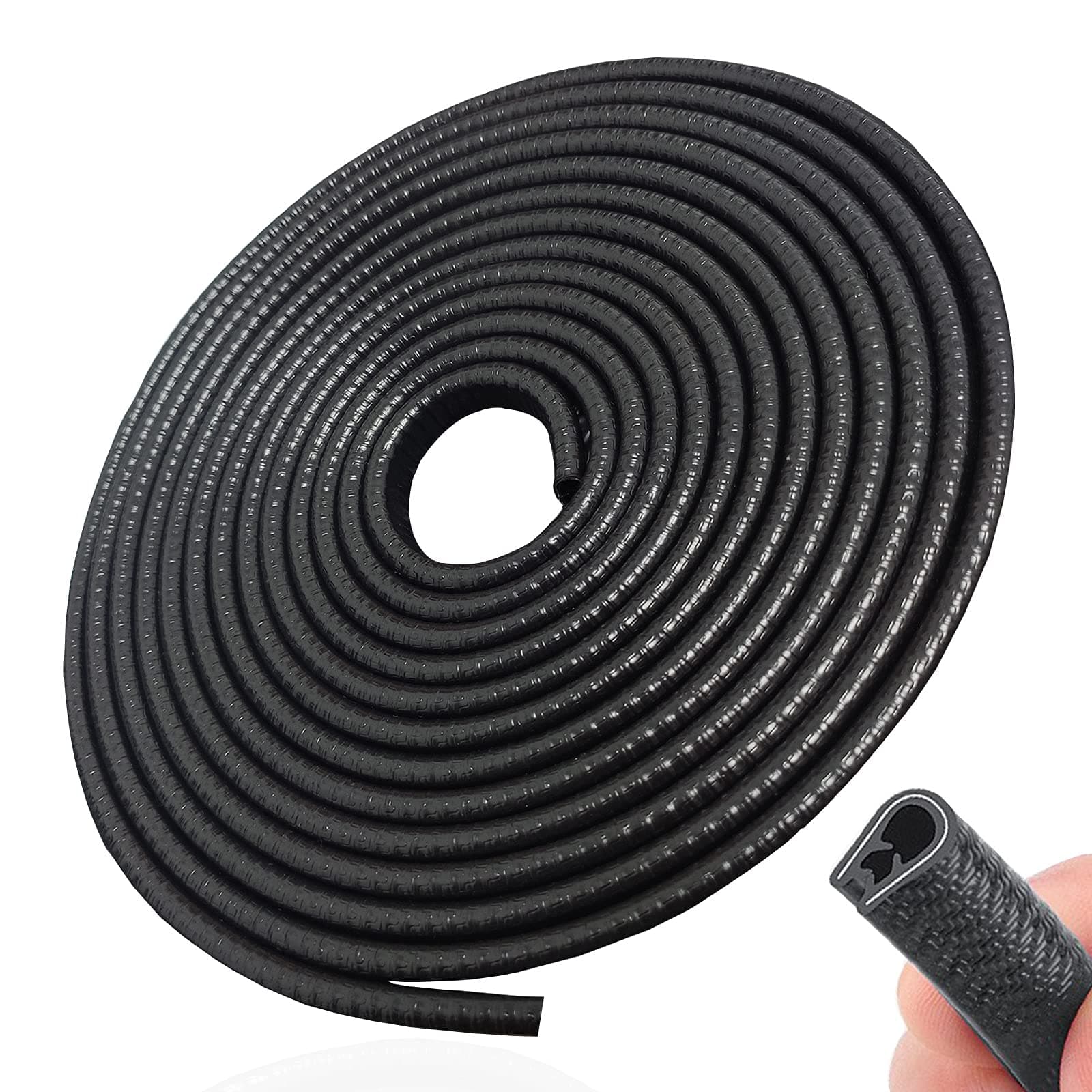SYOAUTO 10M Car Door Edge Protector Black Car Door Protector Edge Trim No Glue Rubber U Shape for Most Vehicle
