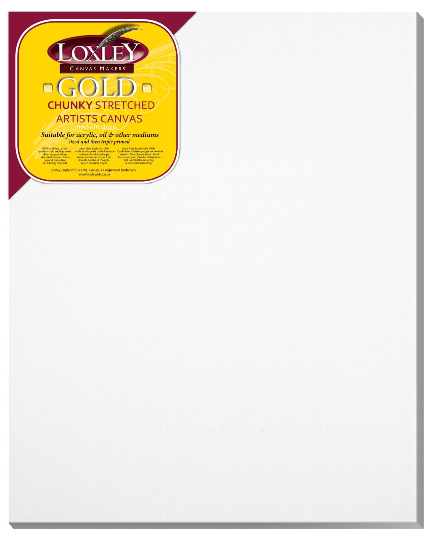 Loxley Gold 30 x 24-inch 76 x 61 cm 37mm Chunky Deep Edge Artist Quality Stretched Canvas Primed