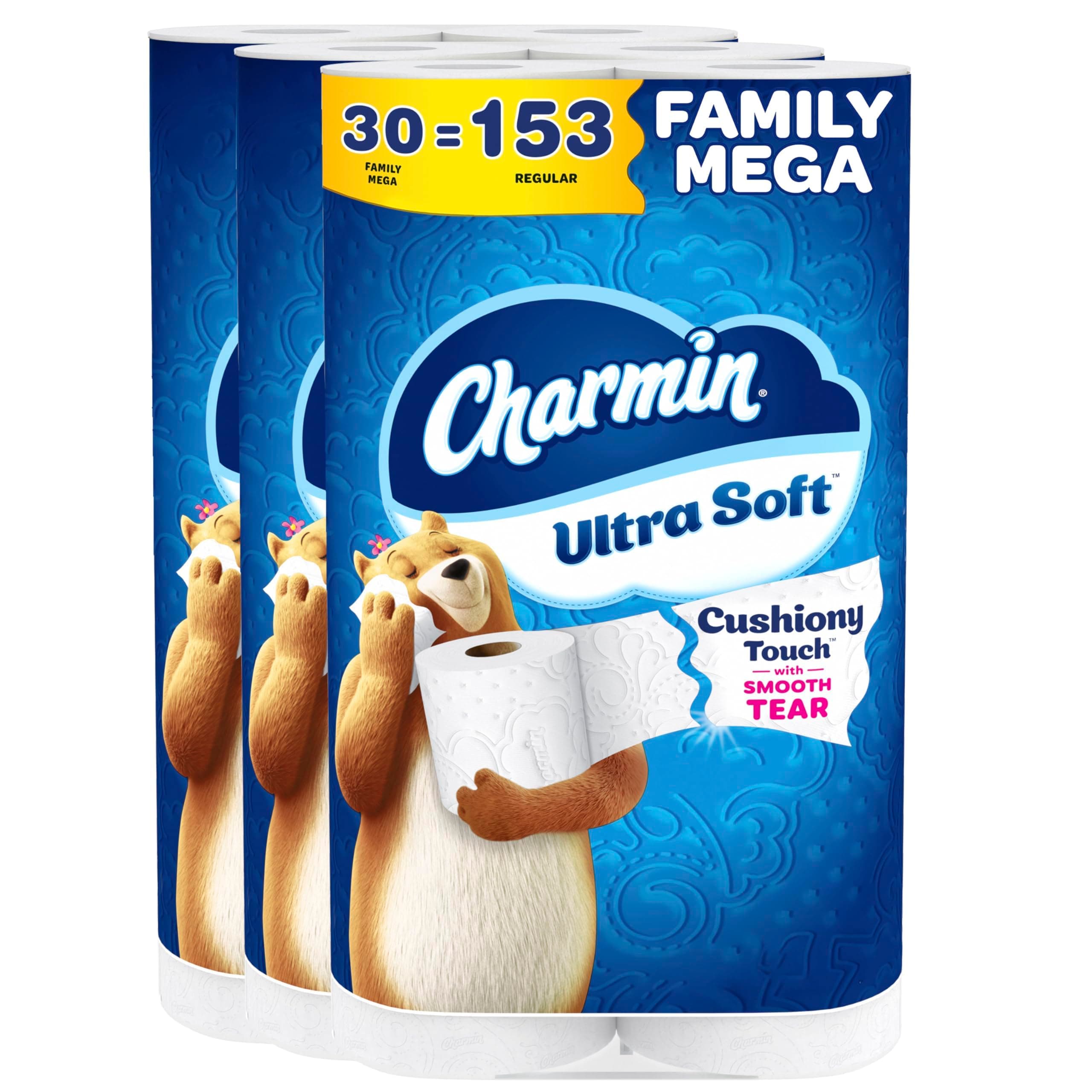 Ultra Soft Toilet Paper 30 Family Mega Rolls, 313 Sheets Per Roll,White