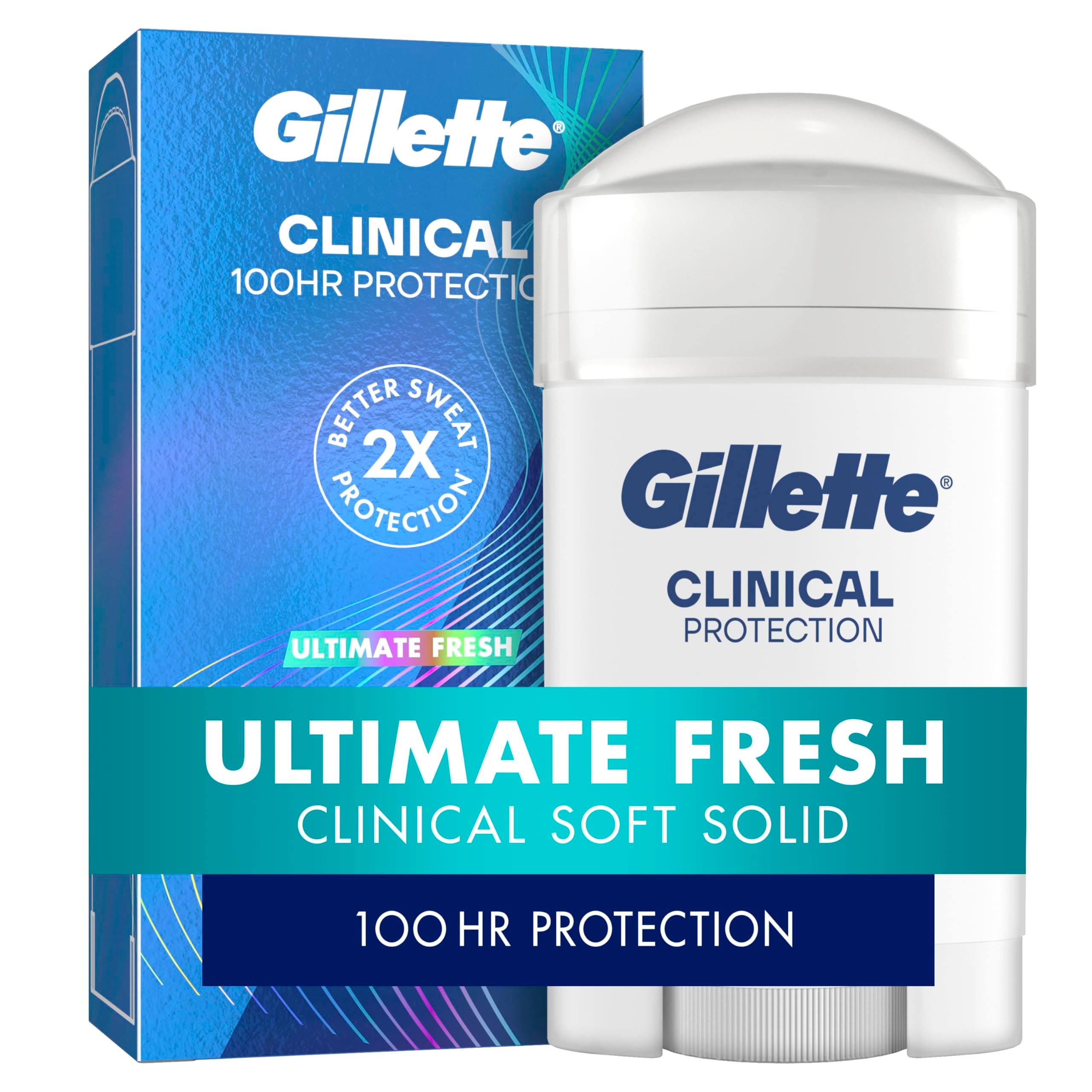 Clinical Advanced Solid for Long Lasting Sweat Protection, Crisp Fresh Scent, 2.6 Ounce (Packaging May Vary)