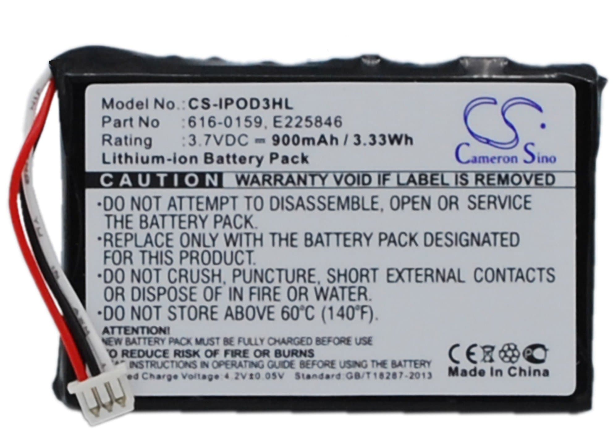 FITHOOD Replacement Battery for 616-0159 E225846 iPD 10GB M8976LL A iPD 15GB M9460LL A iPD 20GB M9244LL A iPD 30GB M8948LL A iPD 3th Generation iPD 40GB M9245LL A