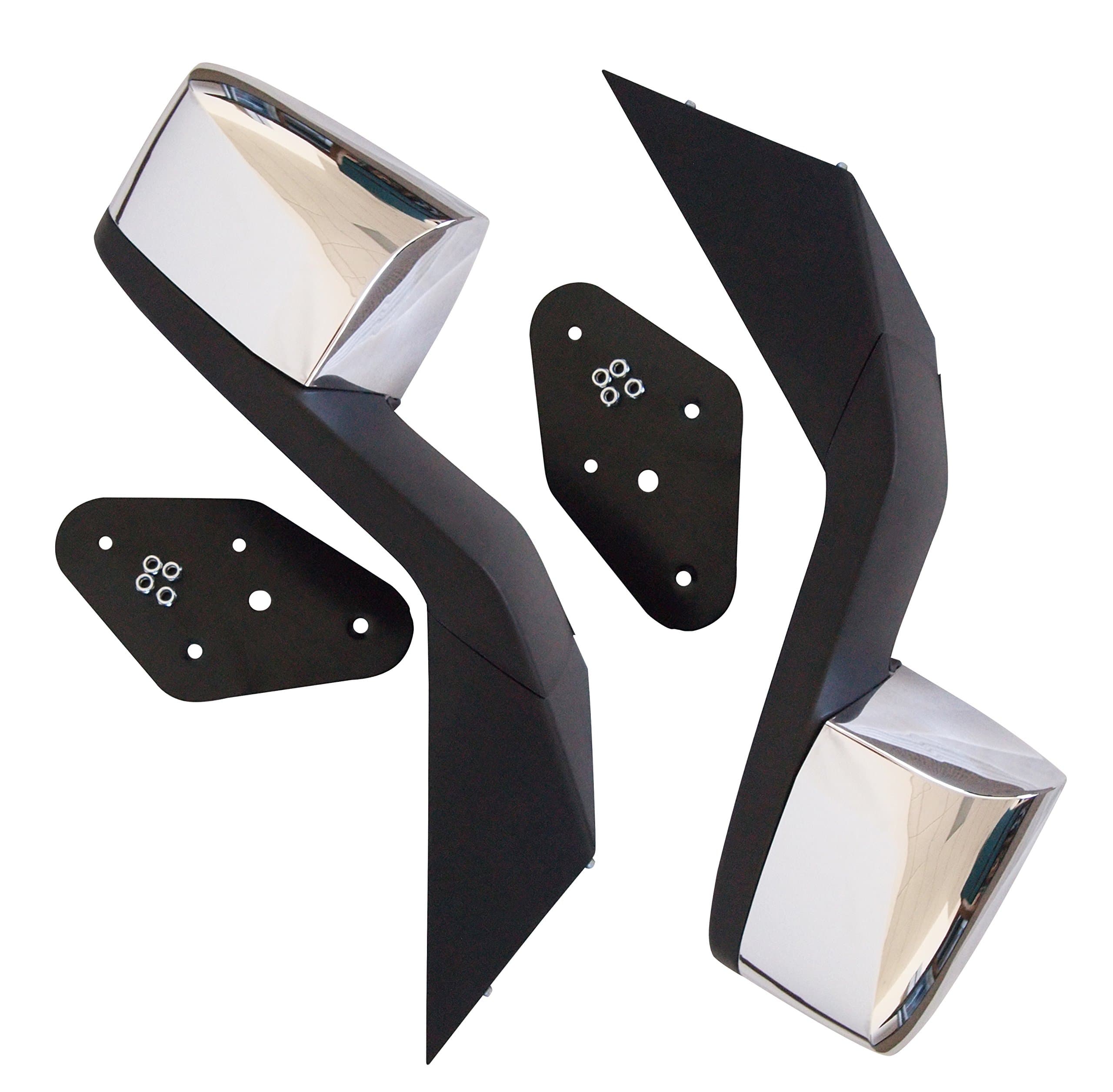 QSC Truck Hood Chrome Mirror Set L & R Mounting Kit Compatible with Volvo VNL 82361058 82361059