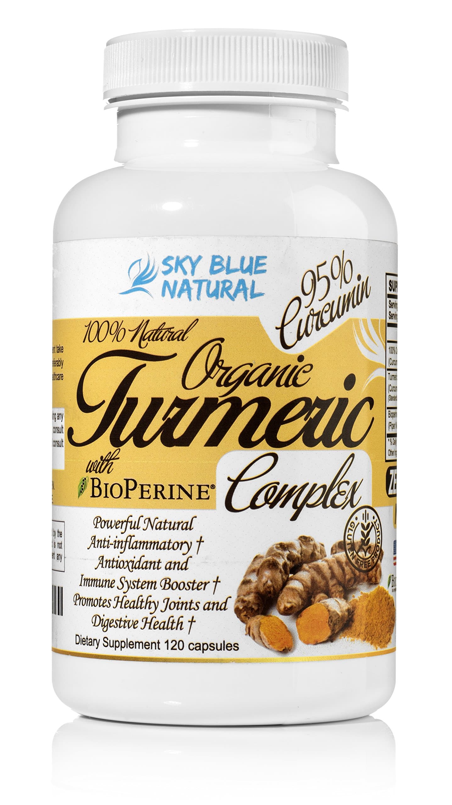 Turmeric Curcumin Supplement with BioPerine, 500mg by Sky Blue Natural