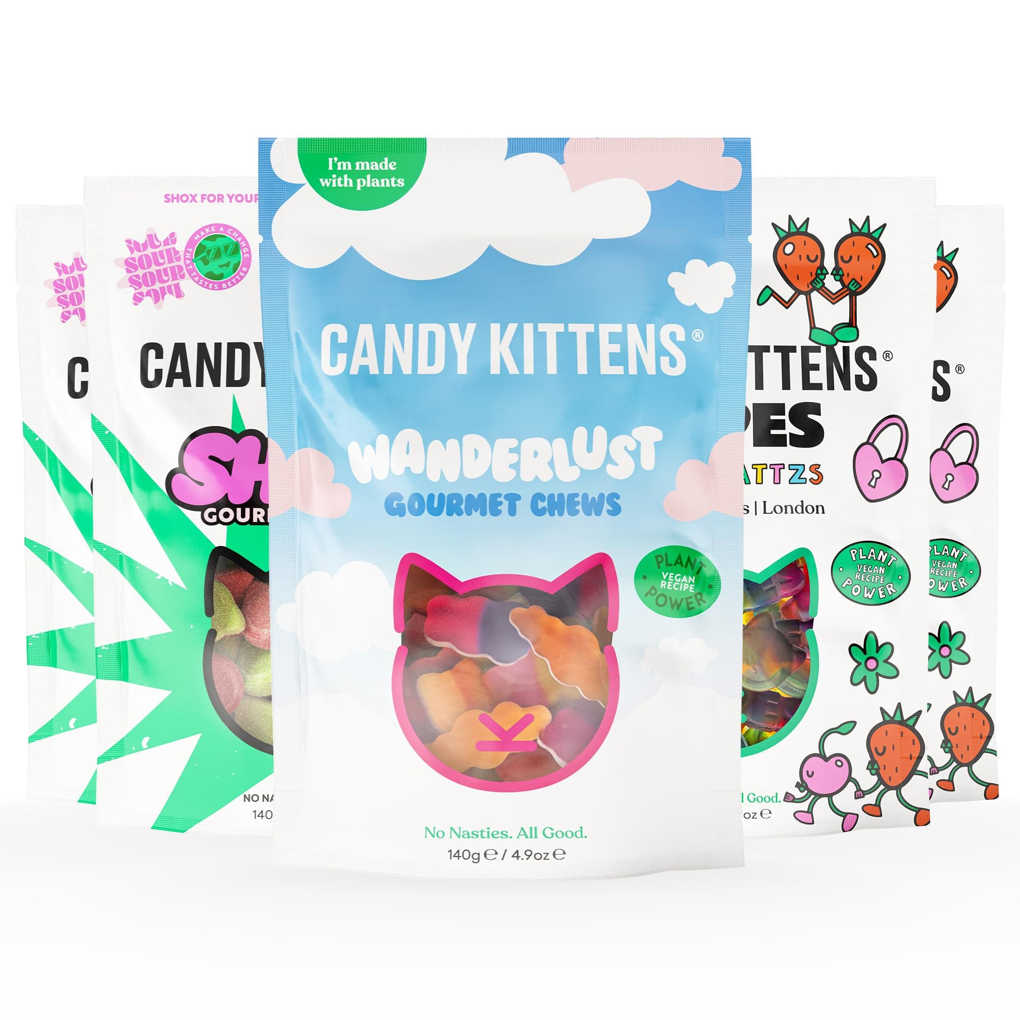 Candy Kittens Vegan Sweets FAN’S FAVOURITE Selection (5 x 140g) Vegan Chewy S...