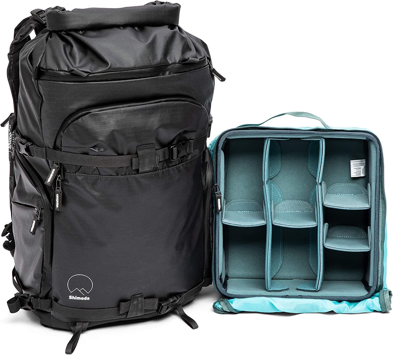 Shimoda Action X30 Water Resistant Camera Backpack Starter Kit - Fits DSLR, Mirrorless Cameras, Batteries & Lenses - Medium Mirrorless Core Unit Modular Camera Insert Included - Black