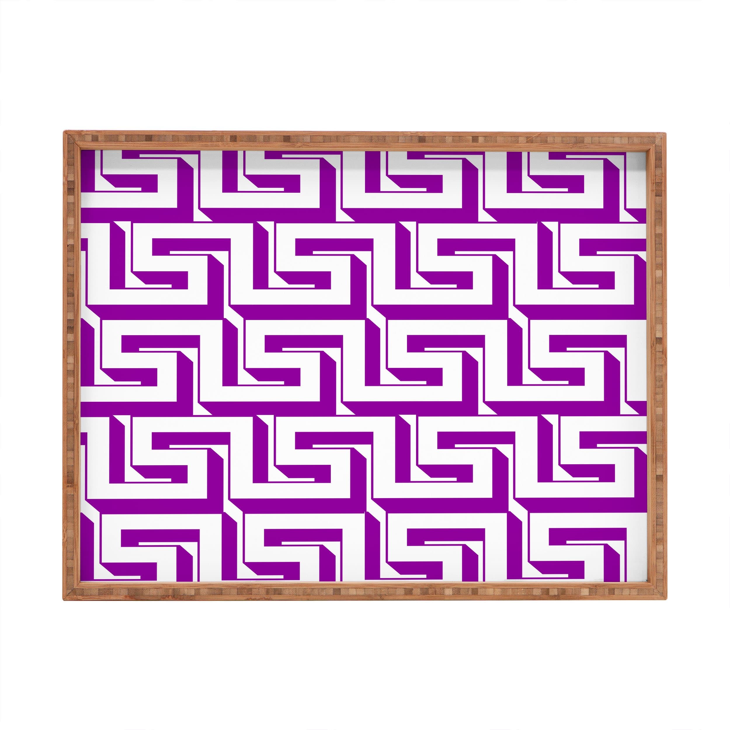 DENY Designs Lara Kulpa Greeky Magenta Rectangular Outdoor Tray, Large