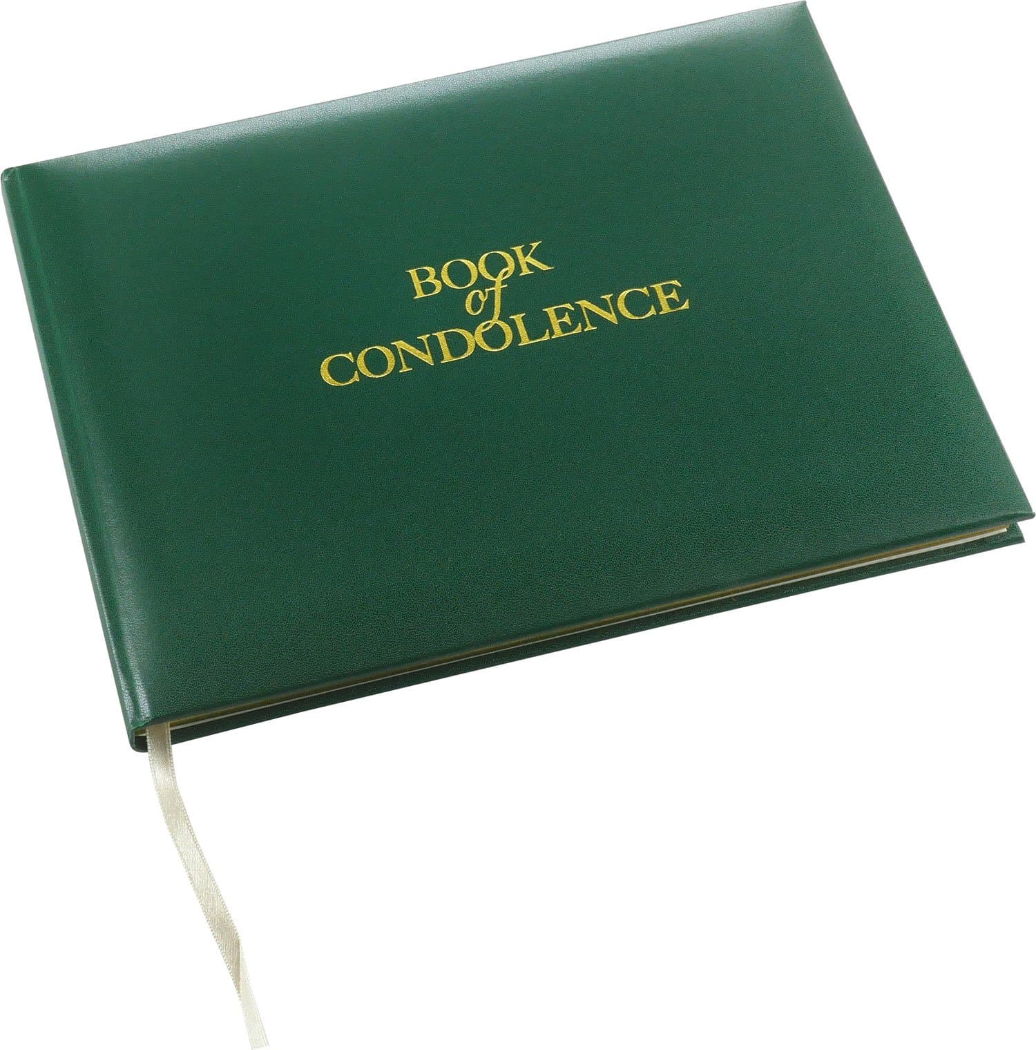 Book of Condolence - Green - Funeral Guest Book - Memorial Book - Presentation Boxed - (LARGE SIZE - Width 10.5 inch - Height 7.6 inch - Depth 0.6 inch)
