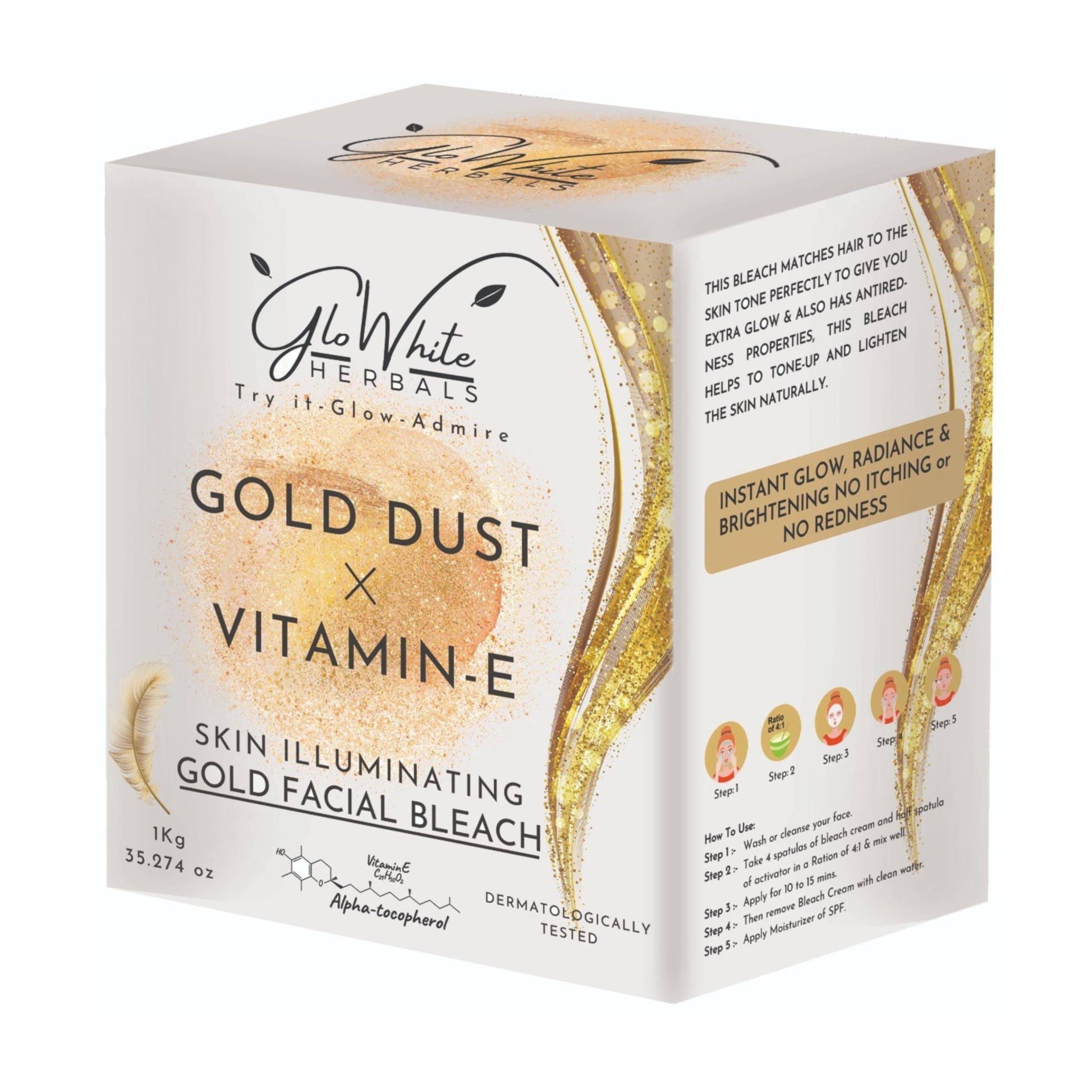 Gold Bleach for Face & Body for Women | Instant Radiance & Glow | No-Itching & No-Redness Unisex Formula | for All Skin Types | 1kg