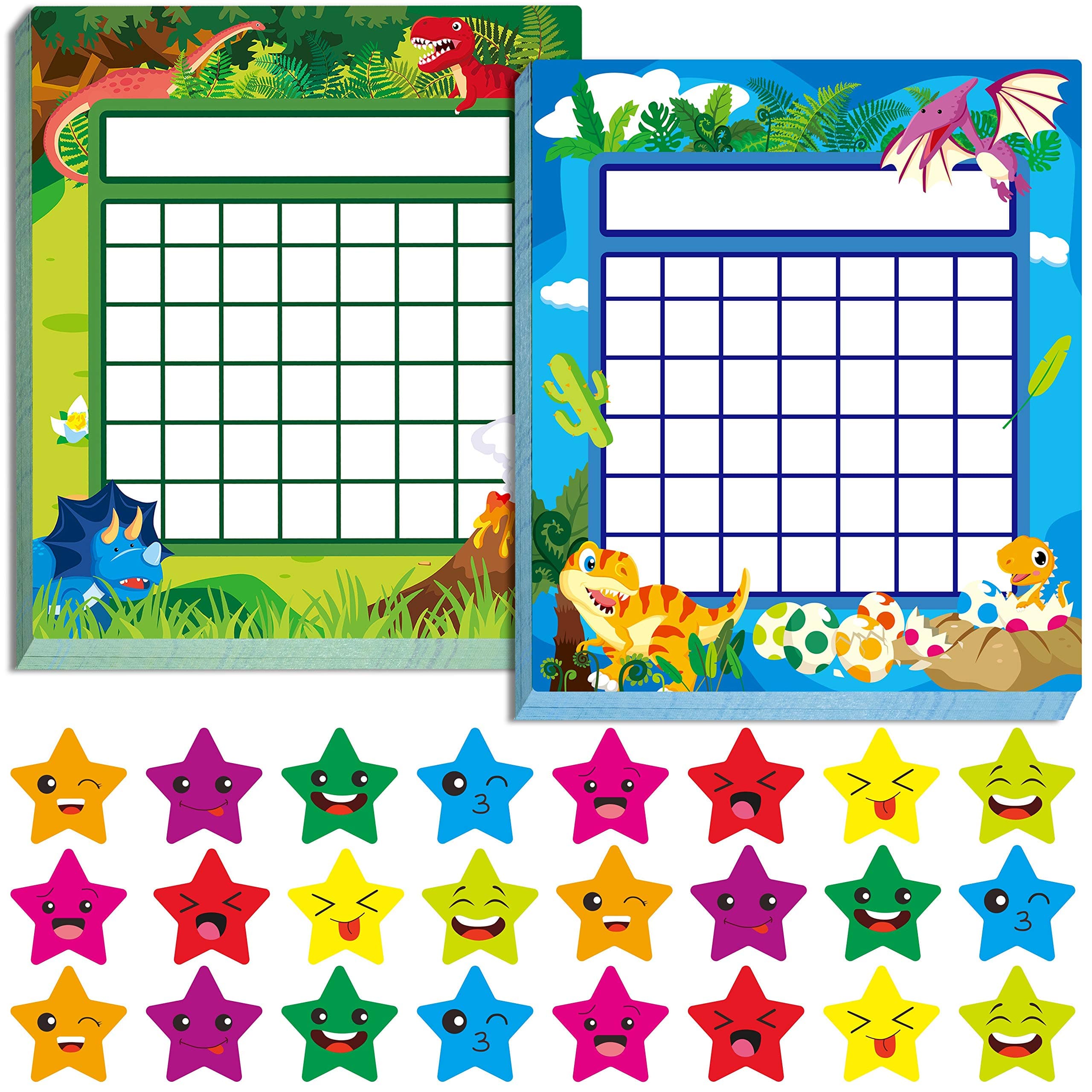 Gethelud 66 Pack Teacher Incentive Reward Chart Dinosaur World with 2024 Star Stickers