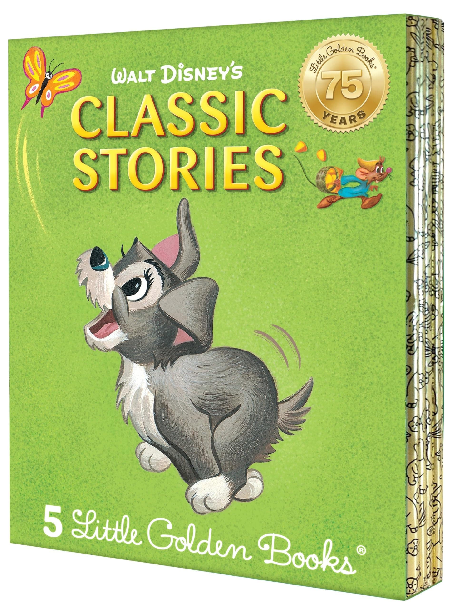 Walt Disney's Classic Stories (Disney Classics): Walt Disney's Mickey Mouse and His Spaceship; Scamp; Cinderella's Friends; Little Man of Disneyland; The Lucky Puppy (Little Golden Book) Hardcover – Picture Book, September 5, 2017