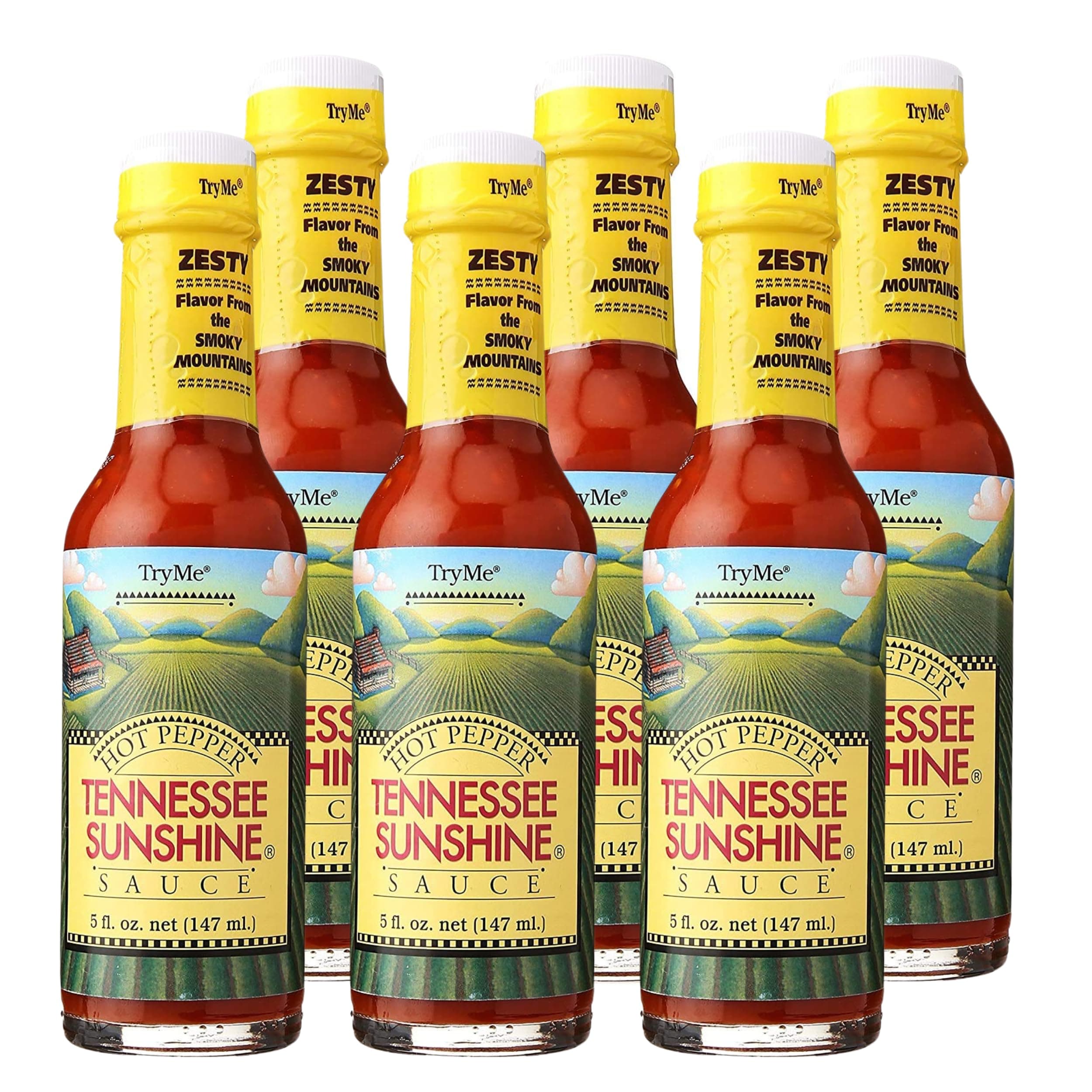 Tennessee Sunshine Hot Pepper Sauce, 5oz Bottle (Pack of 6)