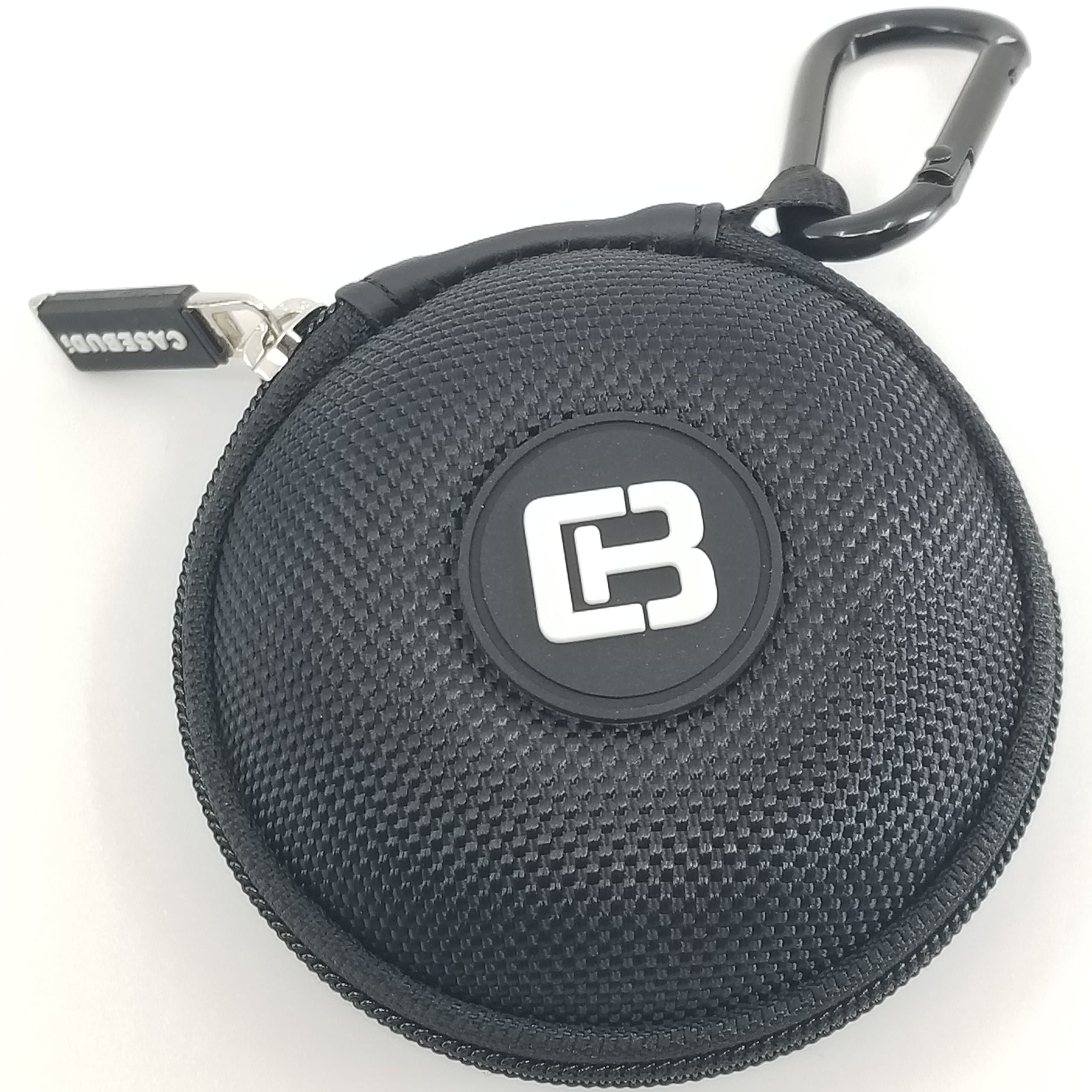 Black - Small case for your Earbuds, iPod Shuffle, iPod Nano, iPhone Charger, Coins, or small Bluetooth headset