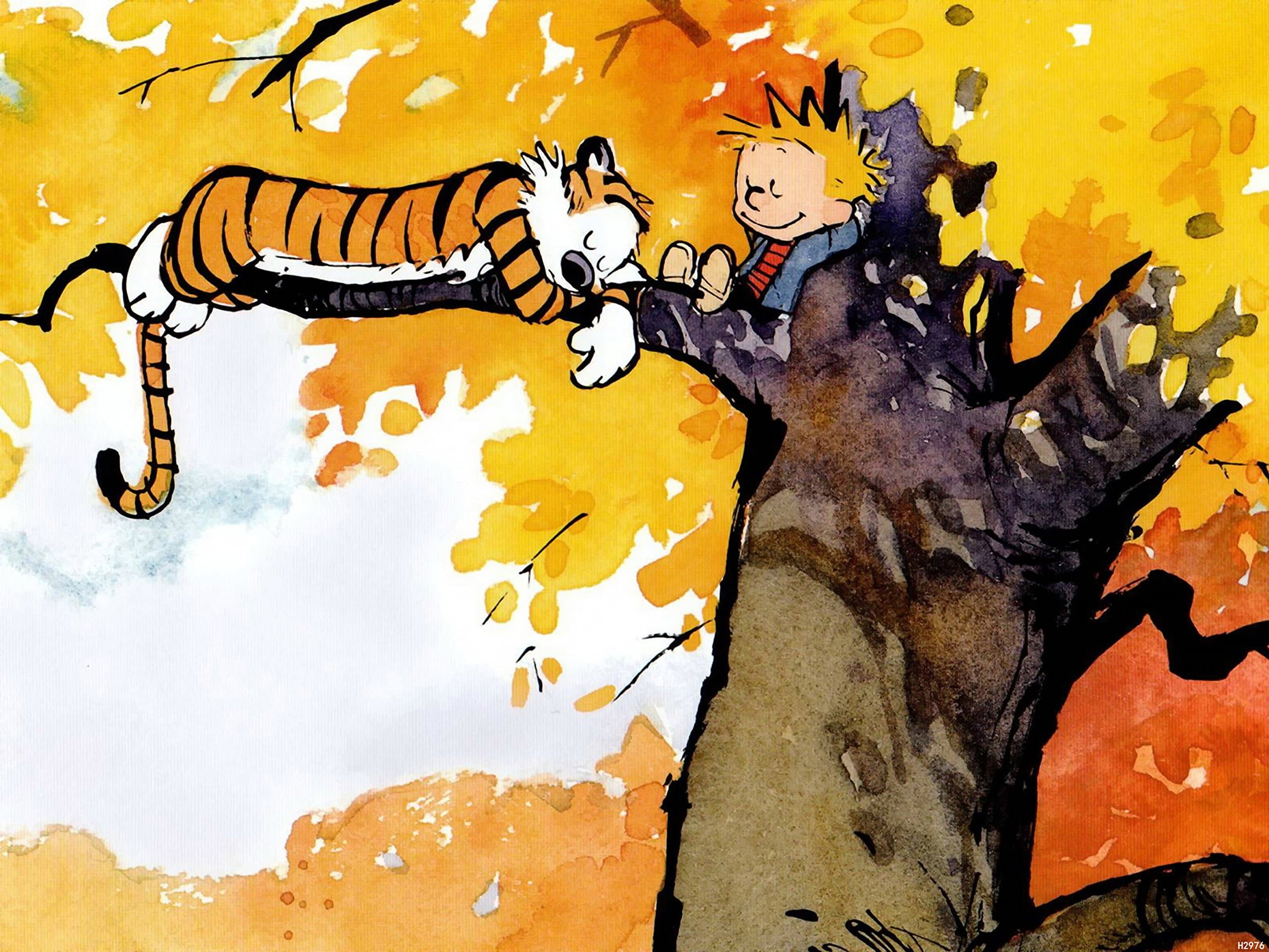 XH2976 Calvin And Hobbes On The Tree HUGE GIANT WALL Reprint POSTER
