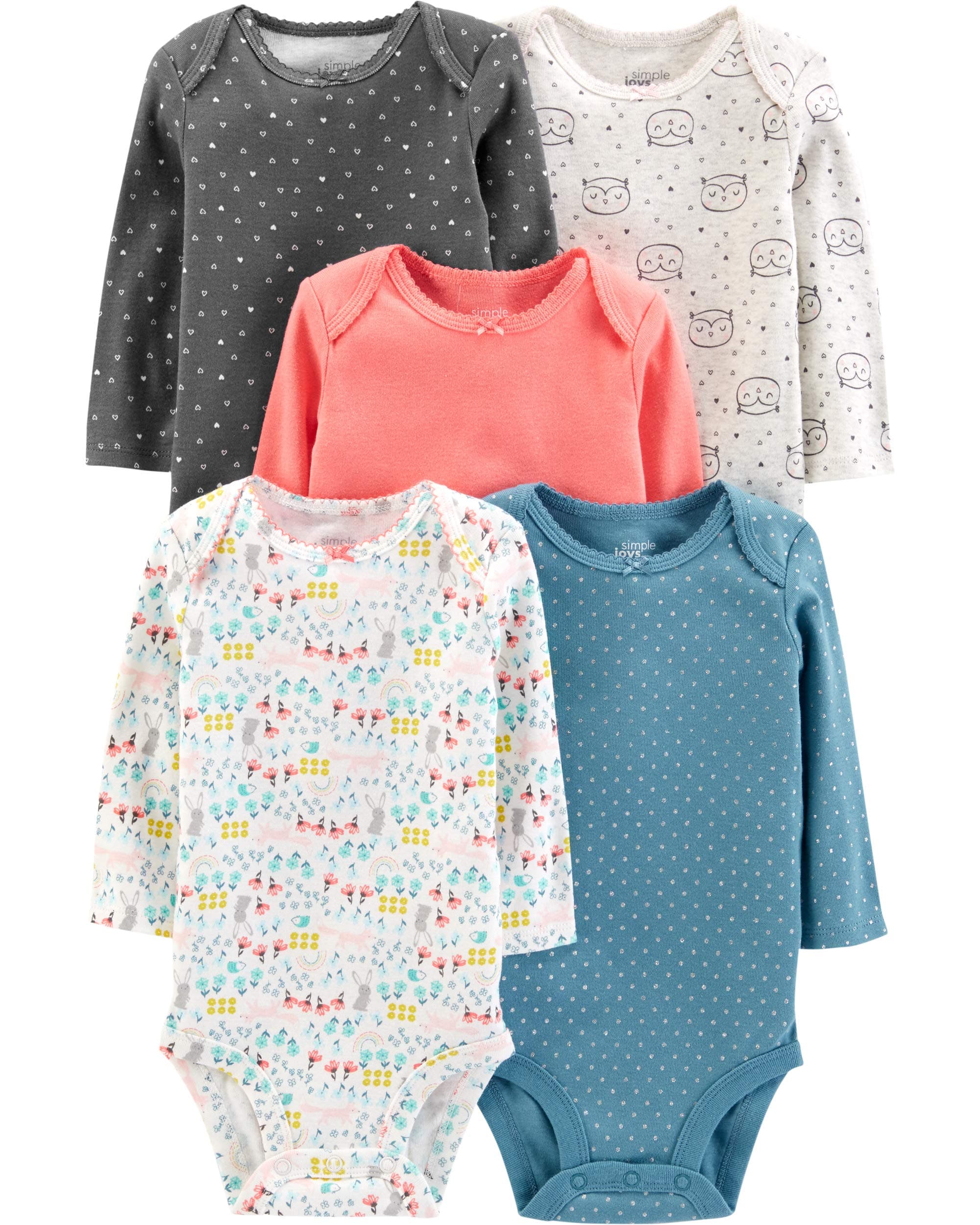 Simple Joys by Carter's baby-girls 5-pack Long-sleeve Bodysuit