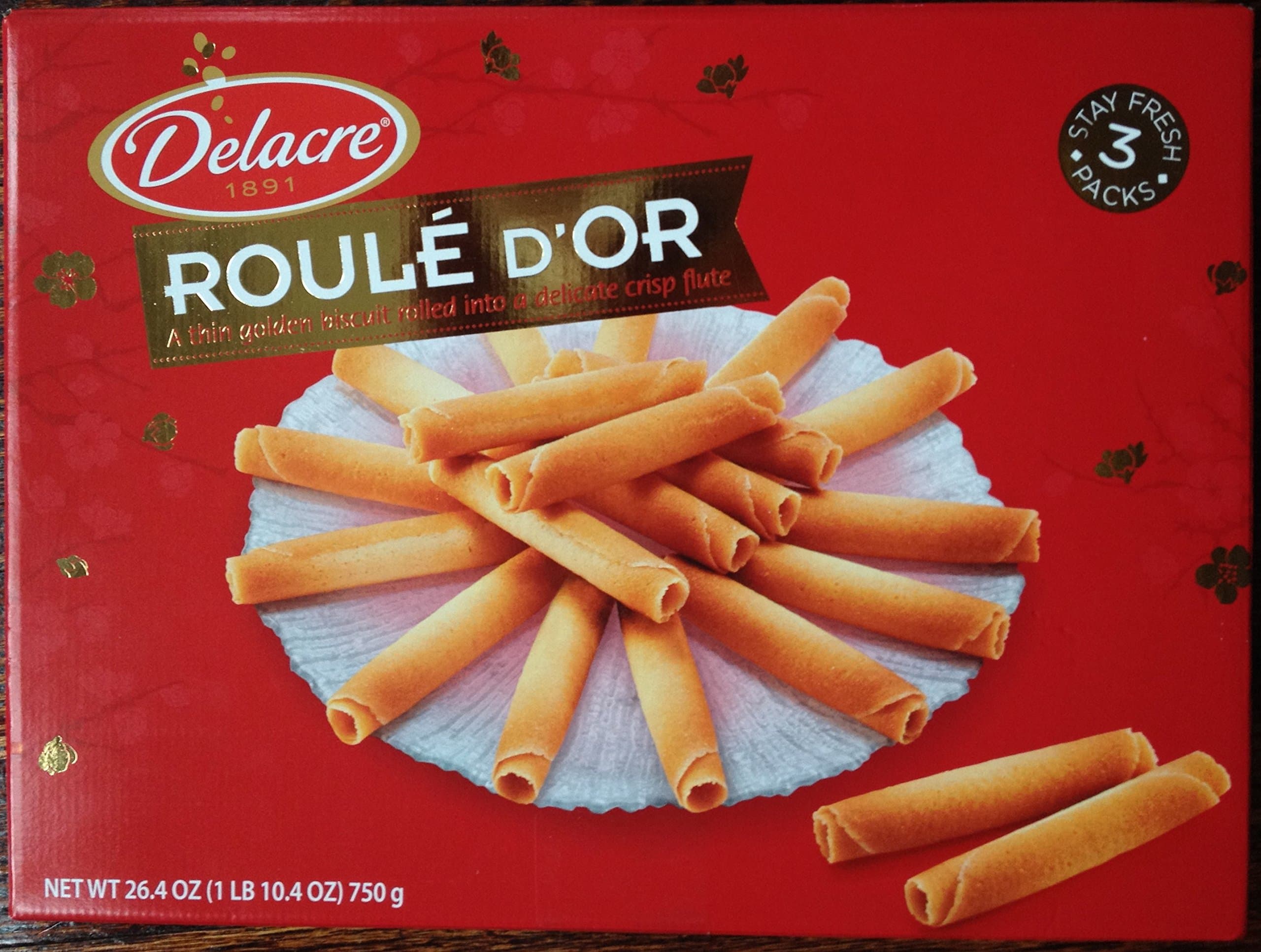 Delacre Roule D'or a Thin Golden Biscuit Rolled in to a Delicate Crisp Fute 26.4 Oz (Pack of 1)