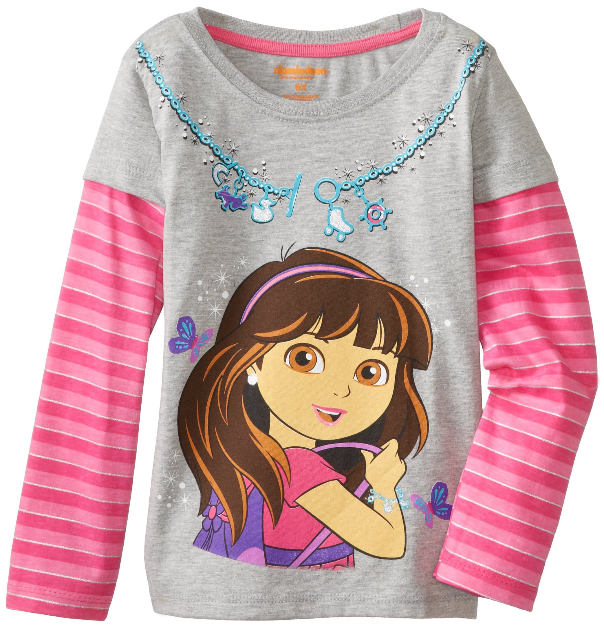 Nickelodeon Girls' Dora Butterfly Long-Sleeve T-Shirt
