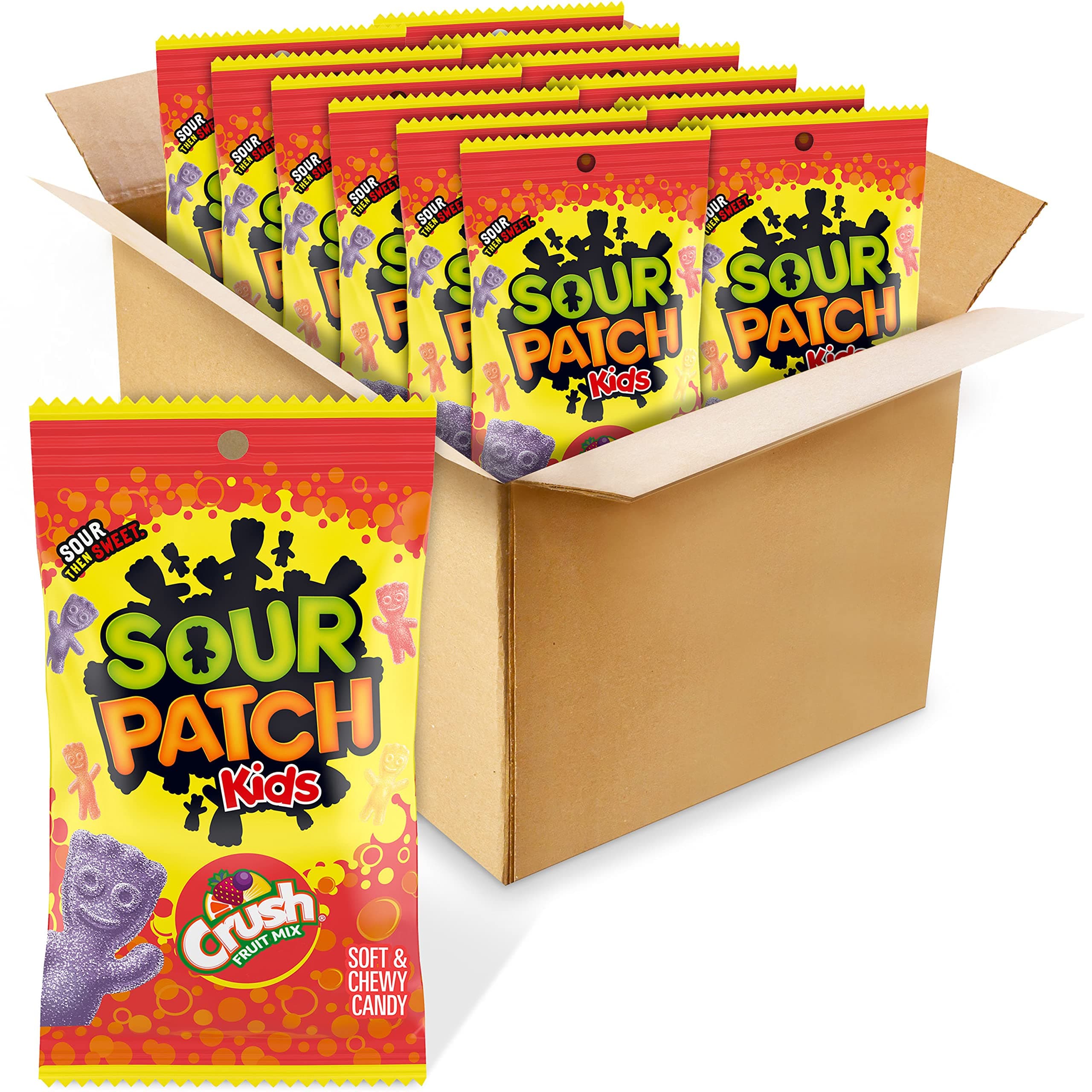 Sour Patch Kids PATCH KIDS Candy, Crush Fruit Mix Flavor, sour, 8 Ounce (Pack of 12)